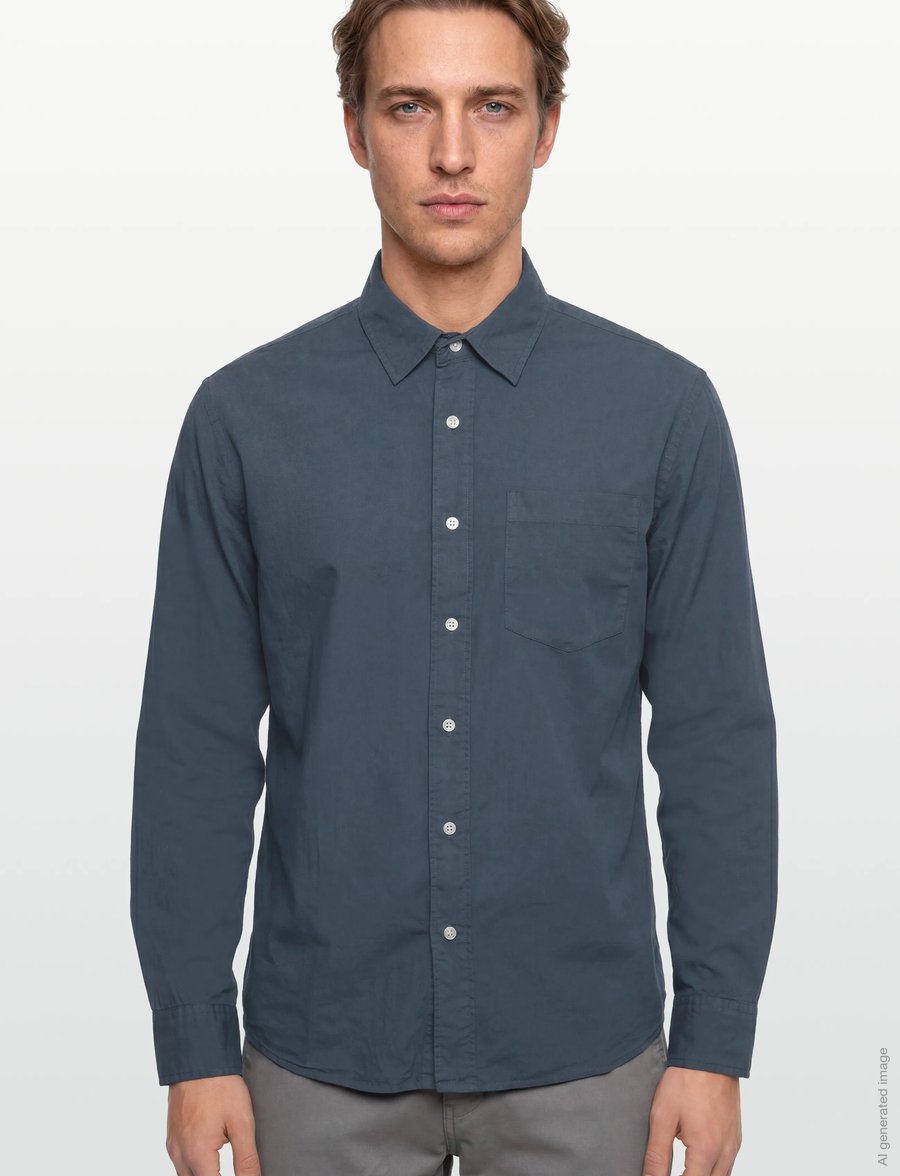 American Eagle - POSTAL NAVY OVERSIZED CSC GARMENT DYE POPLIN SHIRT - freizeithemden - rich navy - 3