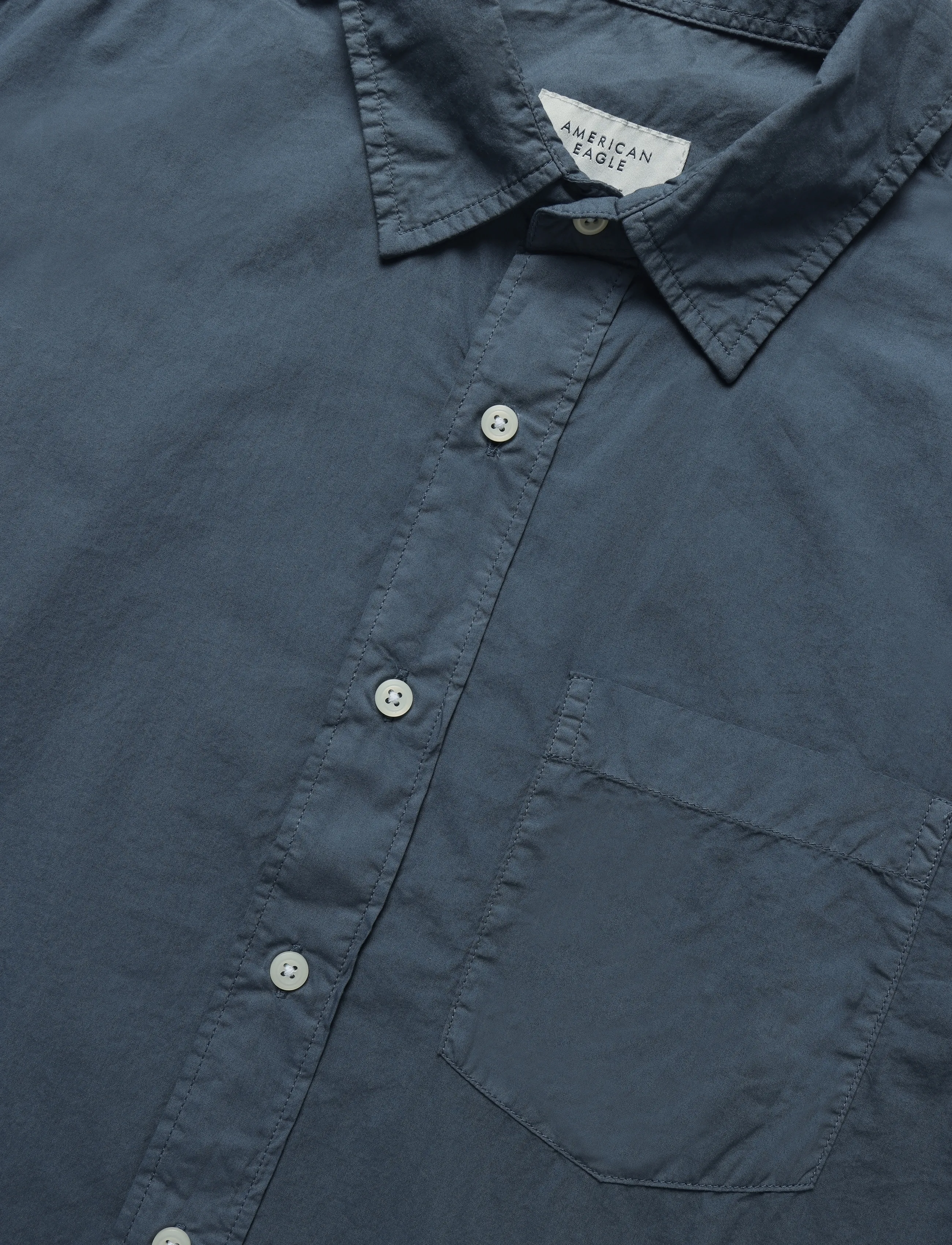 American Eagle - POSTAL NAVY OVERSIZED CSC GARMENT DYE POPLIN SHIRT - rich navy - 5