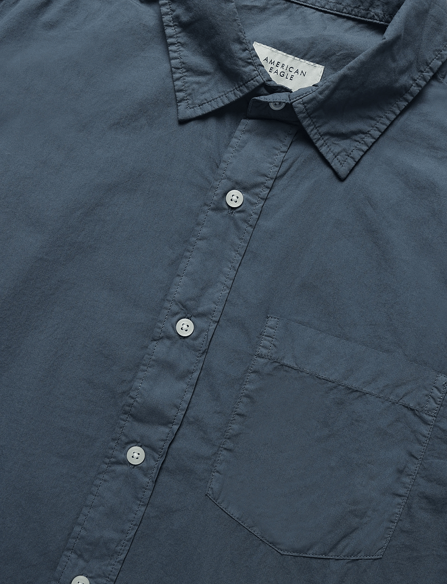 American Eagle - POSTAL NAVY OVERSIZED CSC GARMENT DYE POPLIN SHIRT - freizeithemden - rich navy - 5