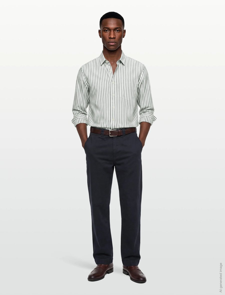American Eagle - OVERSIZED CSC POPLIN SHIRT - randiga skjortor - earthy vibes - 0