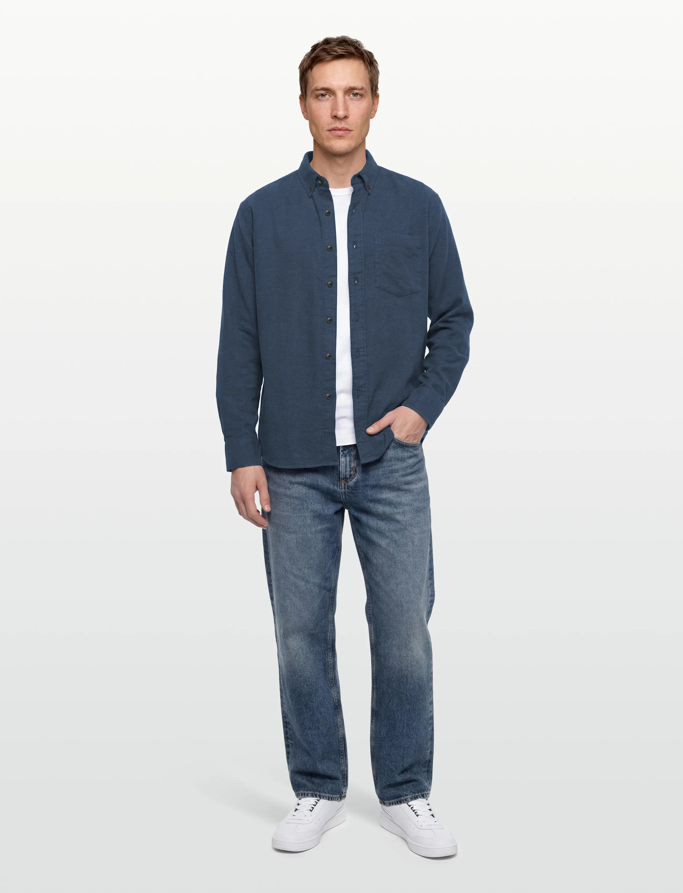 American Eagle INDIGO BLOSSOM OVERSIZED BD BIRCH FLANNEL SHIRT - Chemises - NAVY / navy