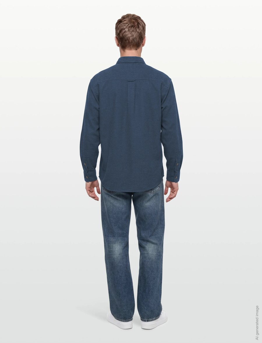 American Eagle - INDIGO BLOSSOM OVERSIZED BD BIRCH FLANNEL SHIRT - flanell-hemden - navy - 4