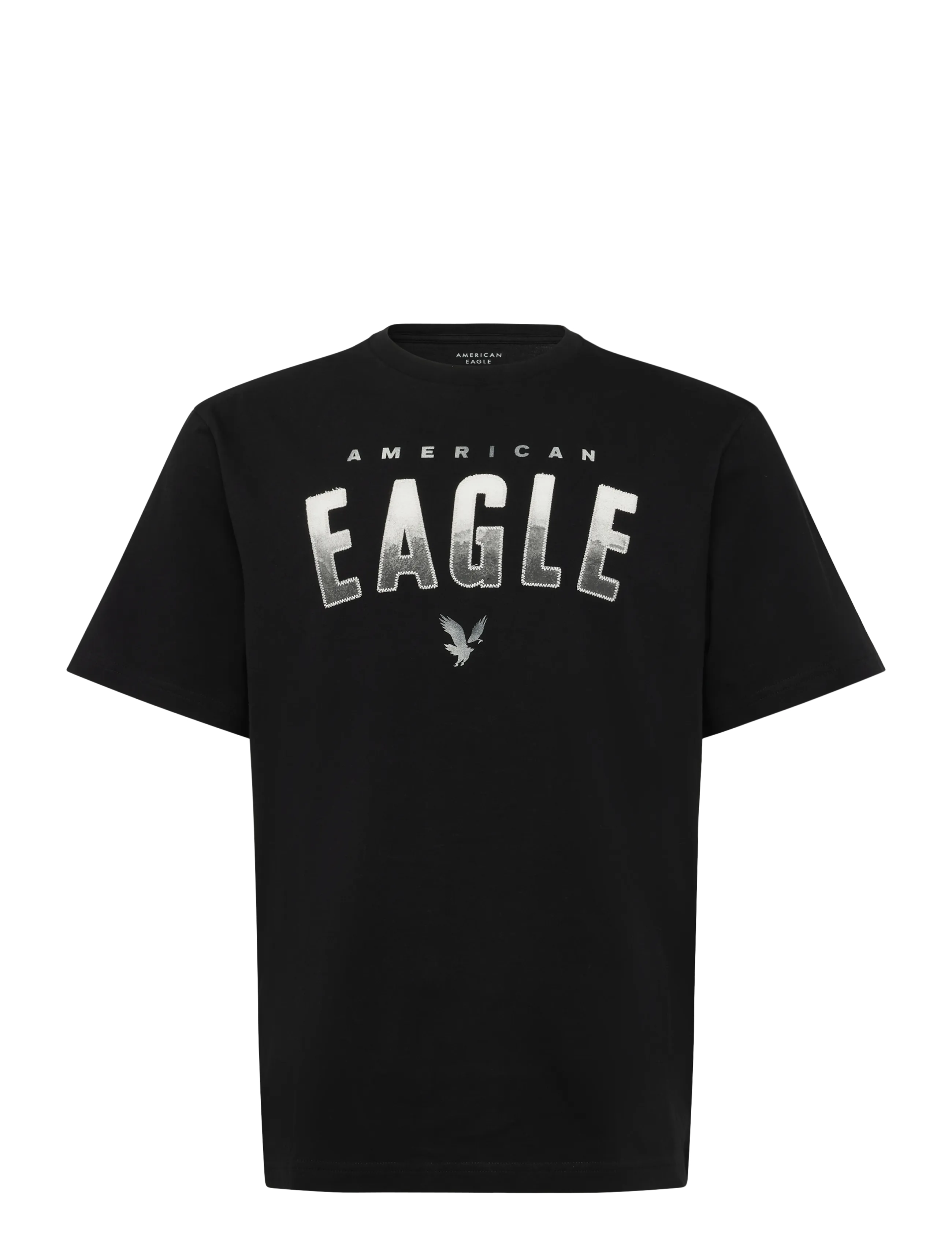 American Eagle G SS INTL ELEVATED SET IN TEE- PC DYE + SERIOUSLY SOFT WASH - Short-sleeved t-shirts - BLACK / black