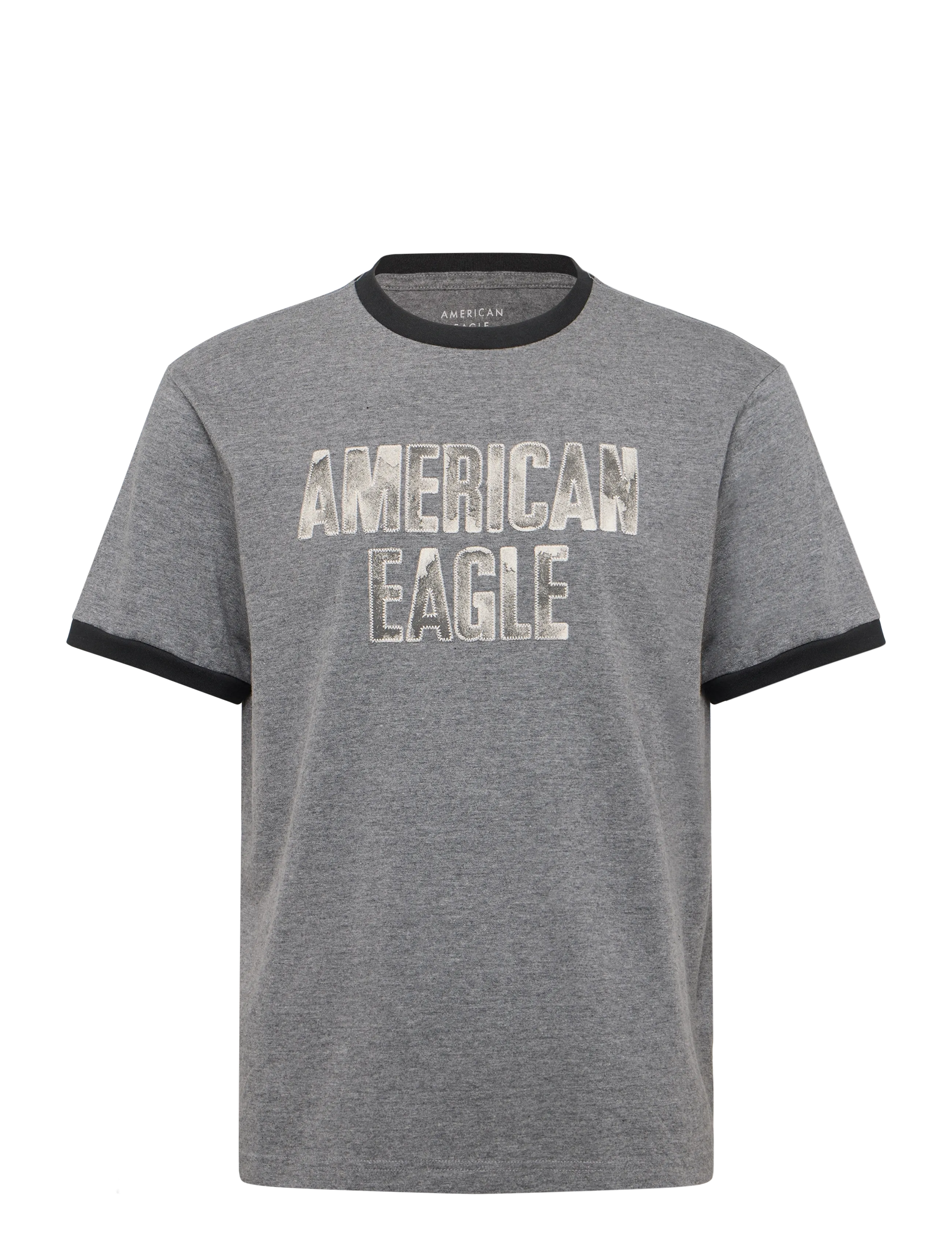 American Eagle G SS INTL ELEVATED SET IN RINGER TEE- PC DYE + SERIOUSLY SOFT WASH - T-Shirts - GREY / grey
