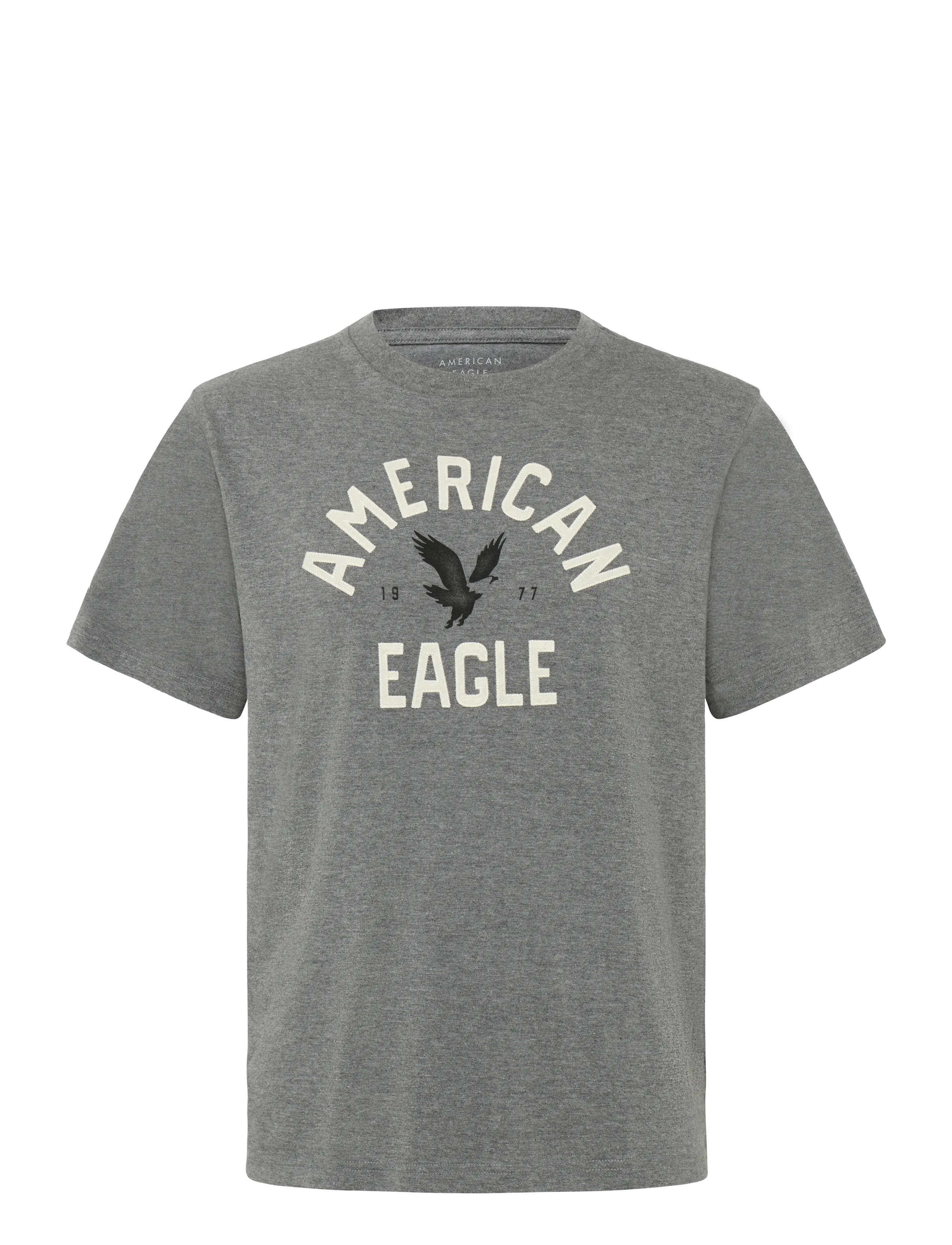 American Eagle G SS SP2 SET IN TEE- CVC + SERIOUSLY SOFT WASH - T-shirts - HEATHER GRAY / grey