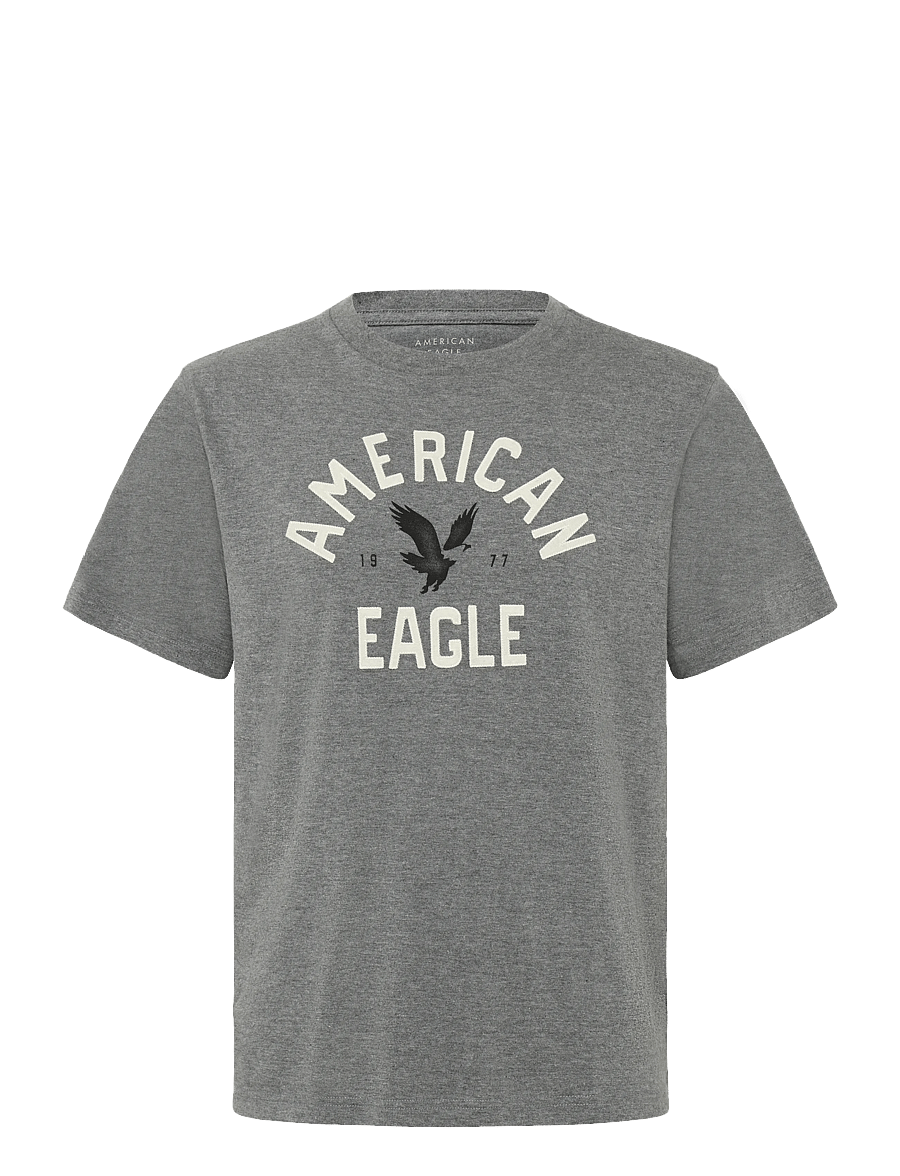 American Eagle - G SS SP2 SET IN TEE- CVC + SERIOUSLY SOFT WASH - kurzärmelige t-shirts - heather gray - 0