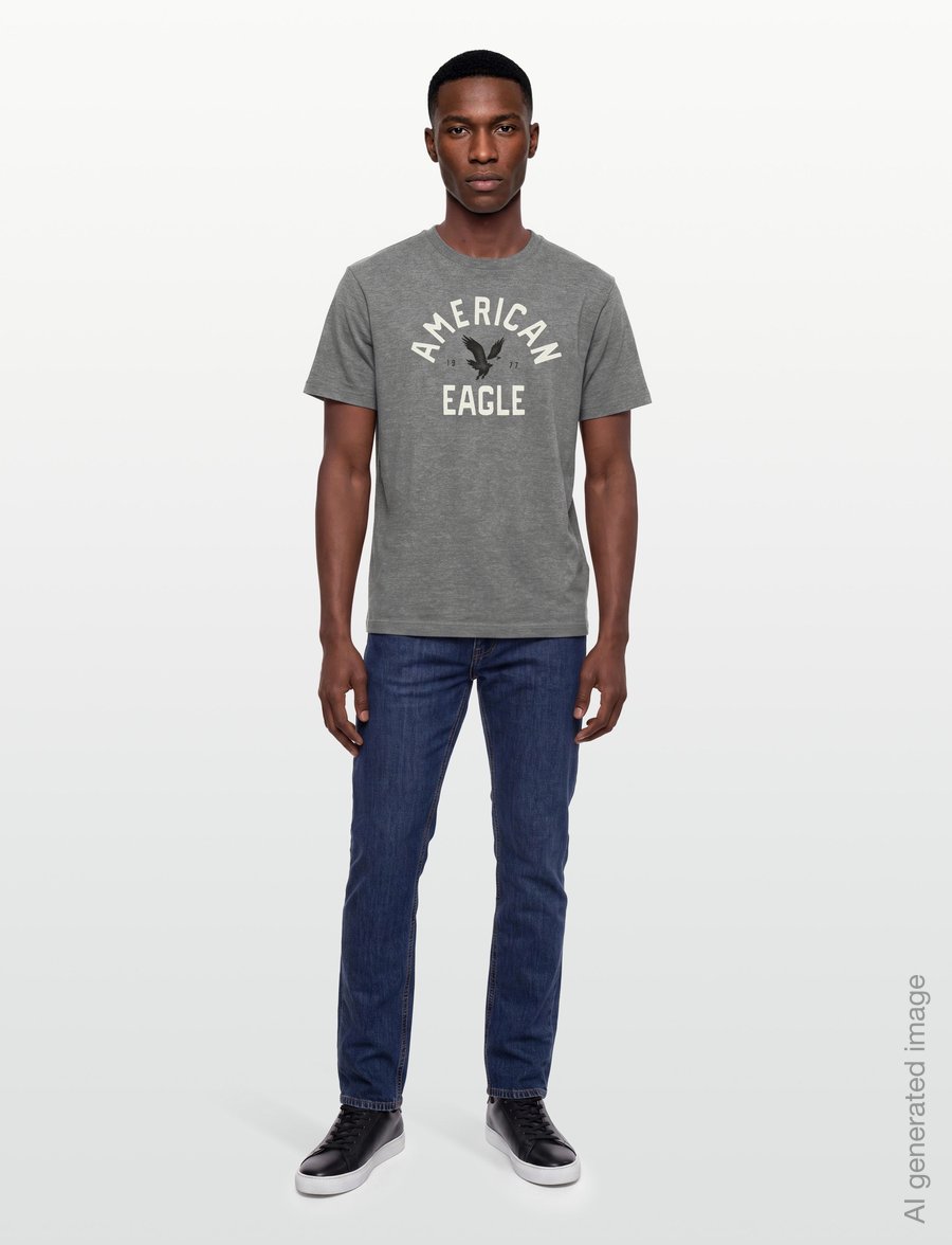 American Eagle - G SS SP2 SET IN TEE- CVC + SERIOUSLY SOFT WASH - lühikeste varrukatega t-särgid - heather gray - 0