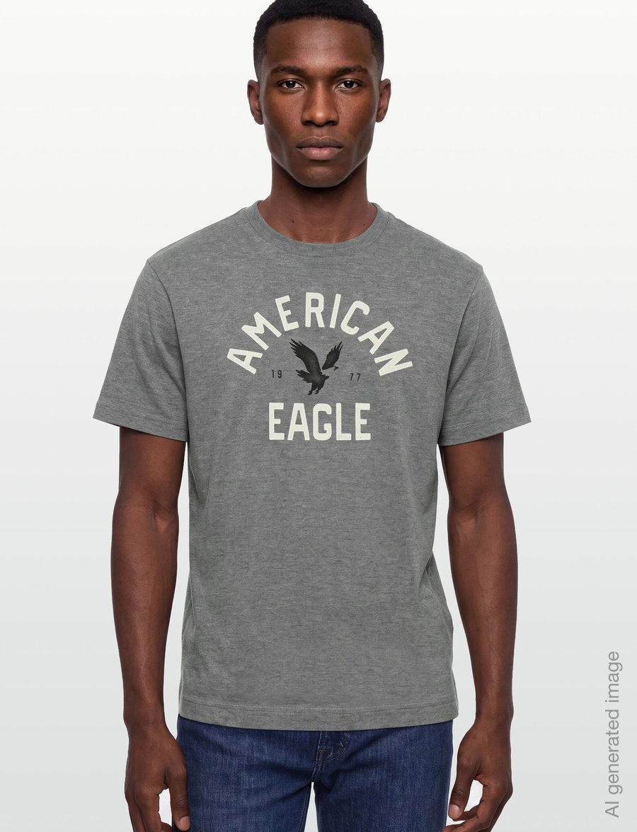 American Eagle - G SS SP2 SET IN TEE- CVC + SERIOUSLY SOFT WASH - lühikeste varrukatega t-särgid - heather gray - 3
