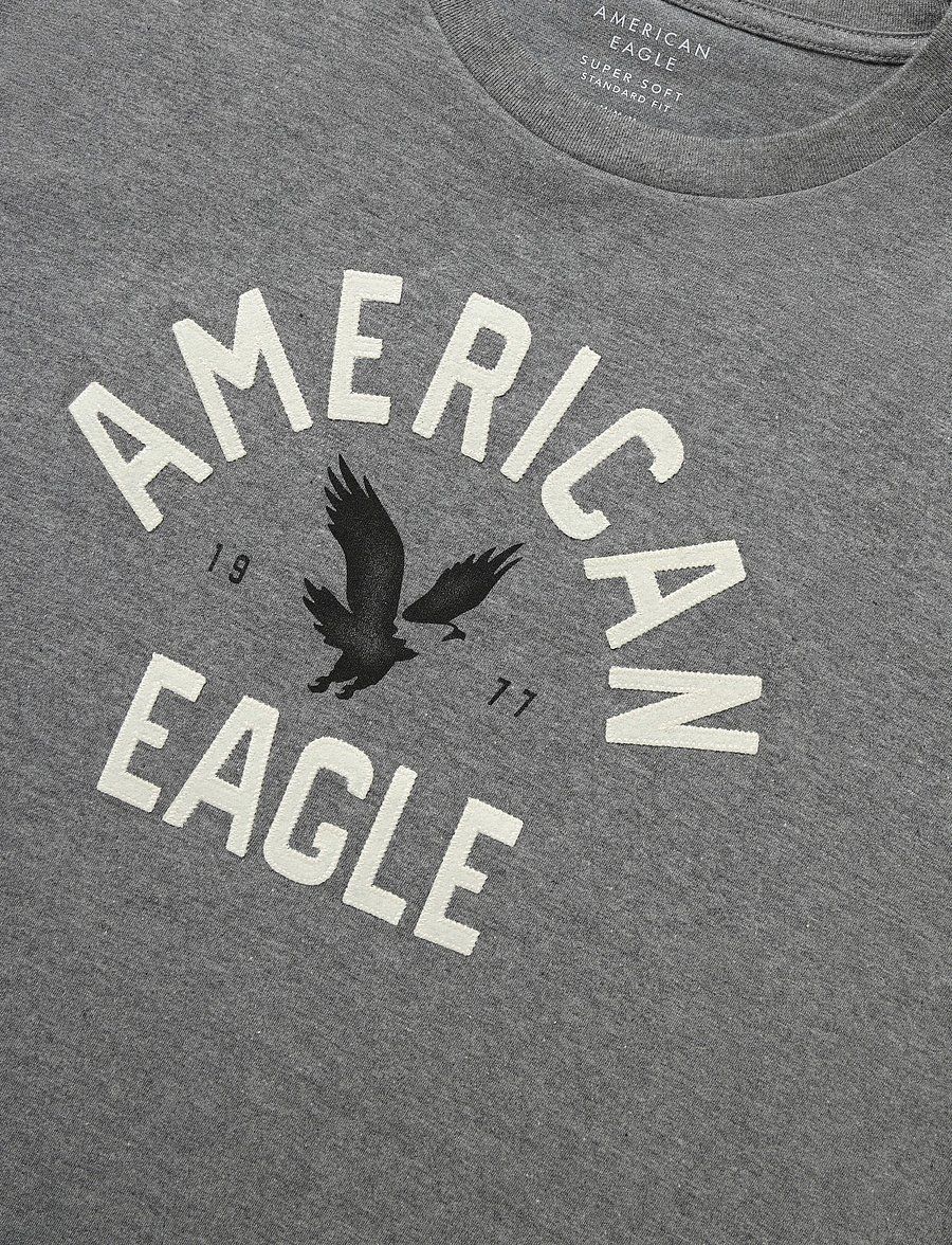 American Eagle - G SS SP2 SET IN TEE- CVC + SERIOUSLY SOFT WASH - kurzärmelige t-shirts - heather gray - 2