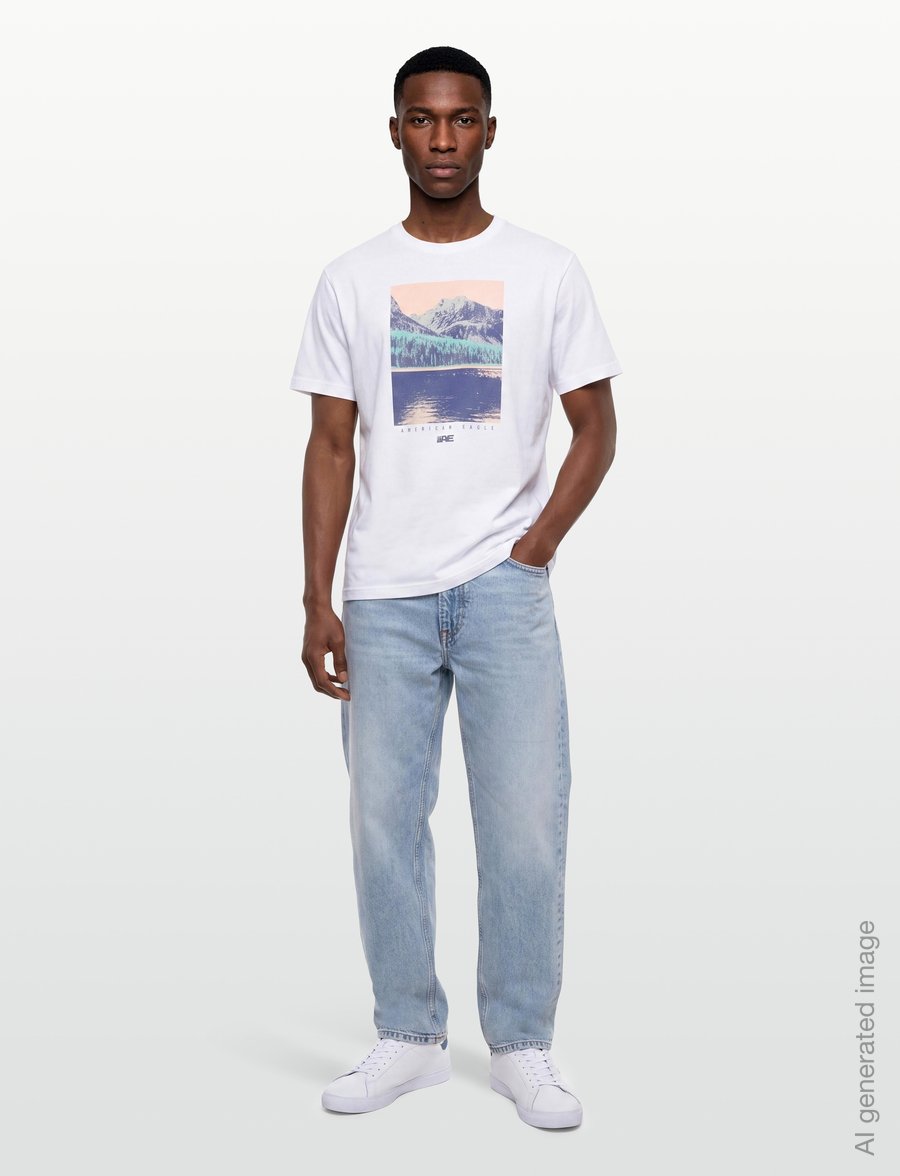 American Eagle - G SS 24/7 SET IN TEE- CVC + SERIOUSLY SOFT WASH - lühikeste varrukatega t-särgid - white - 0