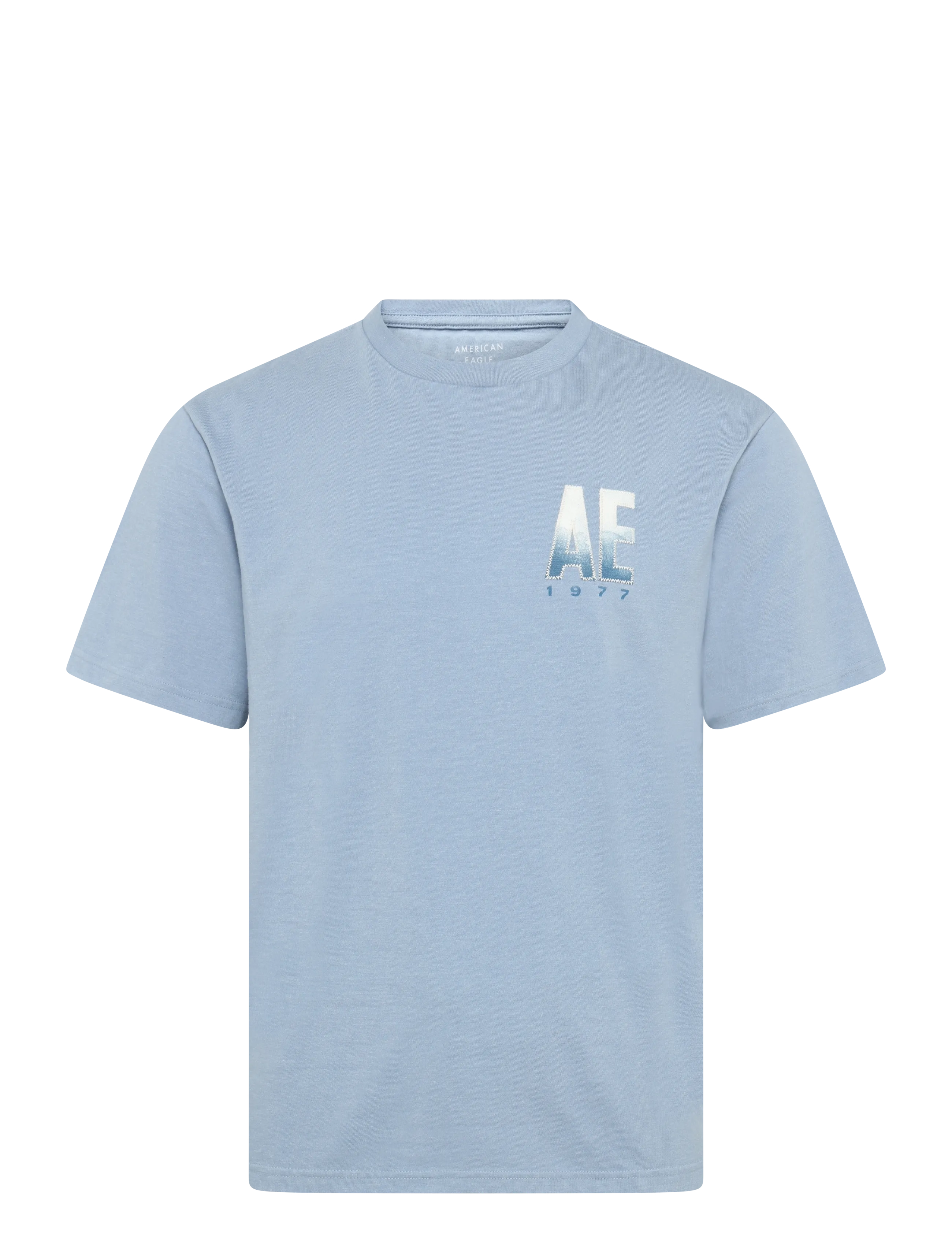 American Eagle G SS INTL ELEVATED SET IN TEE- CVC FAUX HTHR + SERIOUSLY SOFT WASH - T-Shirts - ICE BLUE / blue