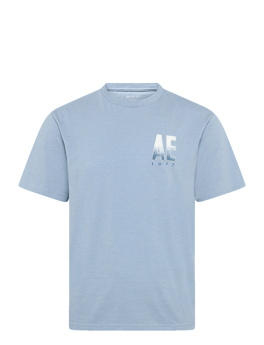 American Eagle - G SS INTL ELEVATED SET IN TEE- CVC FAUX HTHR + SERIOUSLY SOFT WASH - kurzärmelige t-shirts - ice blue - 1