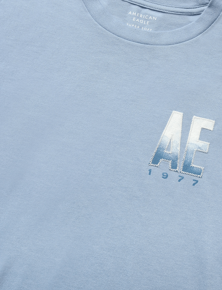 American Eagle - G SS INTL ELEVATED SET IN TEE- CVC FAUX HTHR + SERIOUSLY SOFT WASH - kurzärmelige t-shirts - ice blue - 5