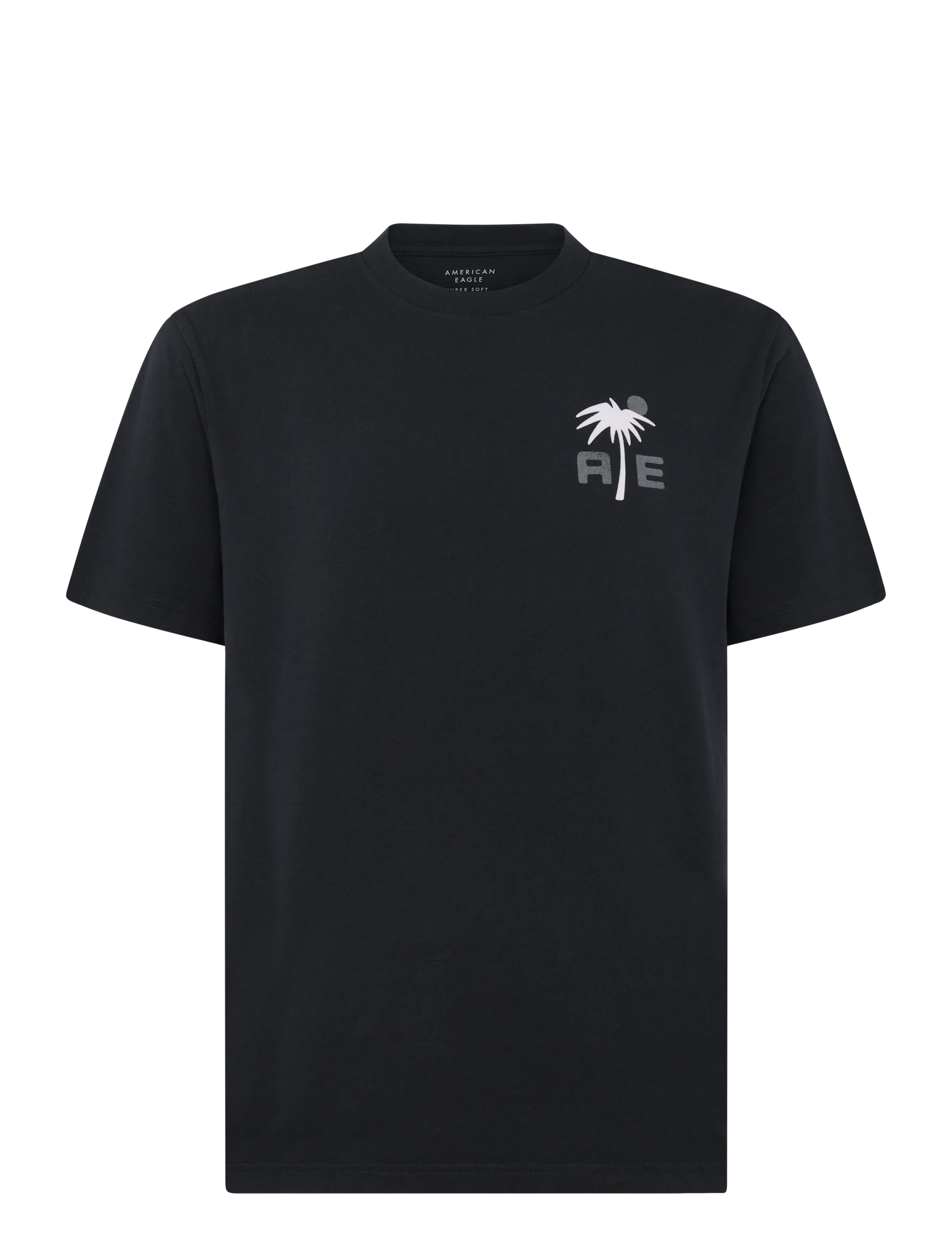 American Eagle G SS 1 SET IN TEE- PC DYE + SERIOUSLY SOFT WASH - T-Shirts - BLACK / black