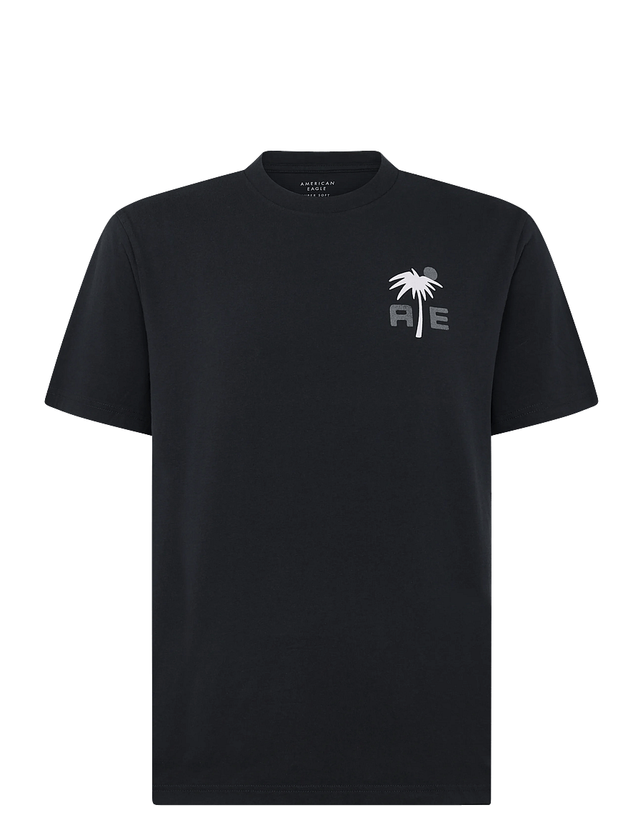 American Eagle - G SS 1 SET IN TEE- PC DYE + SERIOUSLY SOFT WASH - kurzärmelige t-shirts - black - 1