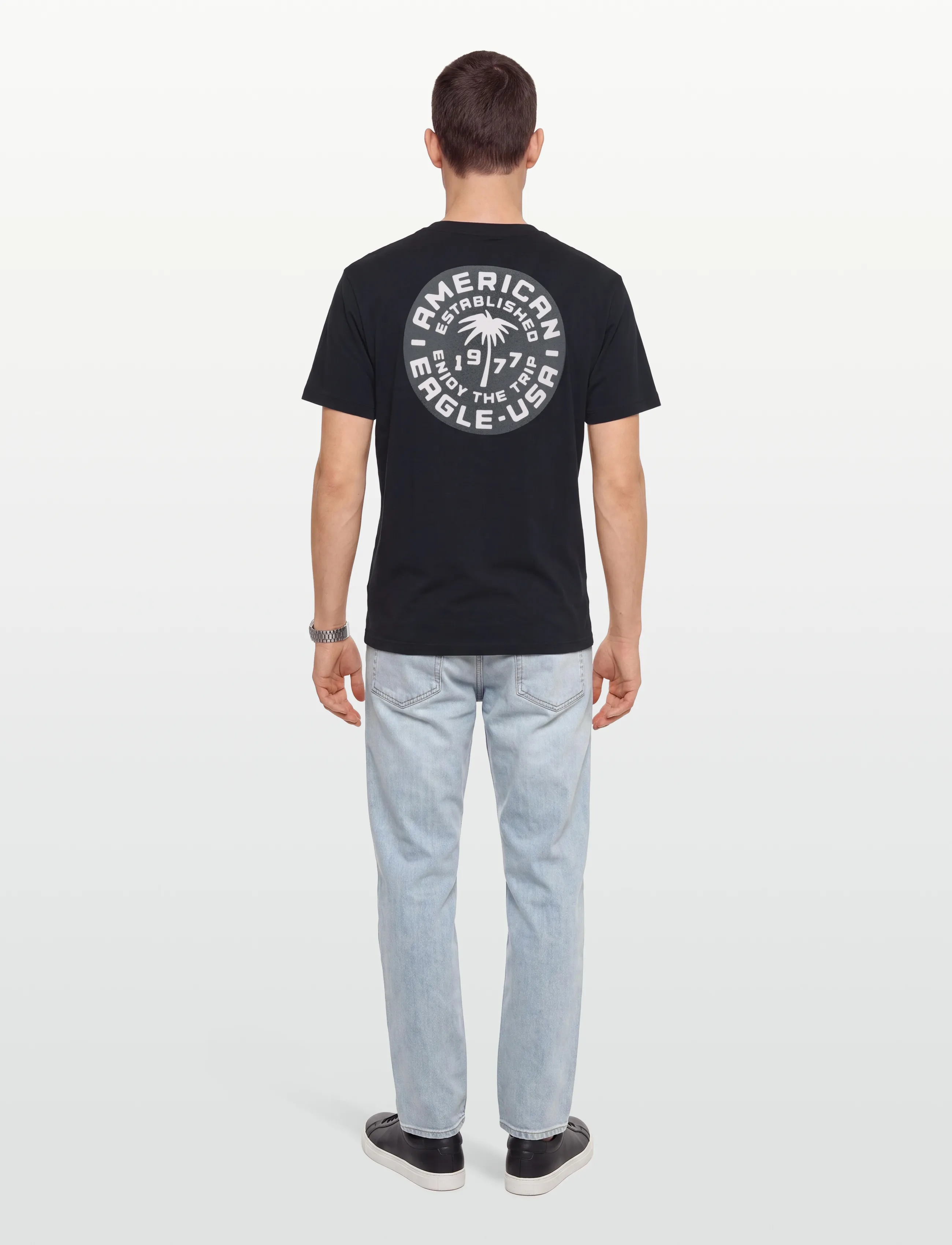 American Eagle - G SS 1 SET IN TEE- PC DYE + SERIOUSLY SOFT WASH - kurzärmelige t-shirts - black - 4
