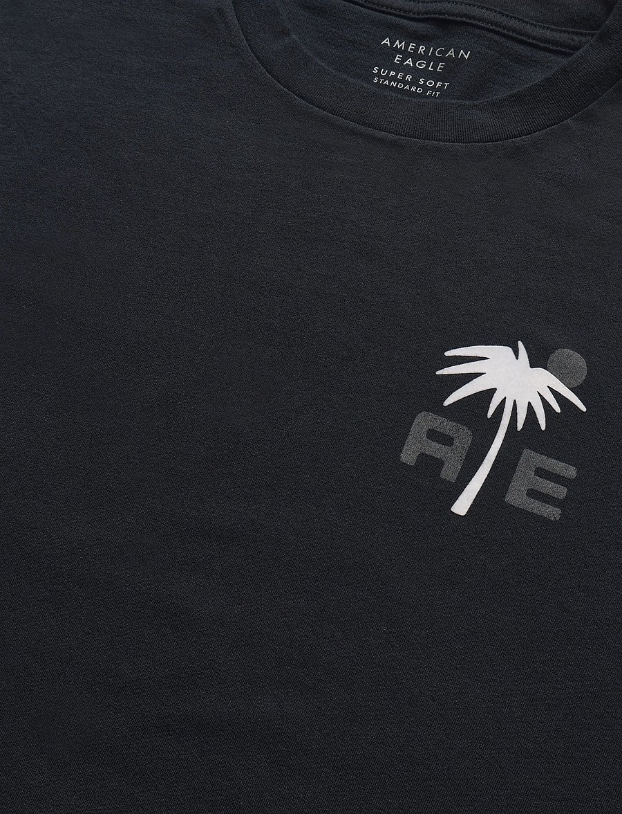 American Eagle - G SS 1 SET IN TEE- PC DYE + SERIOUSLY SOFT WASH - kurzärmelige t-shirts - black - 5