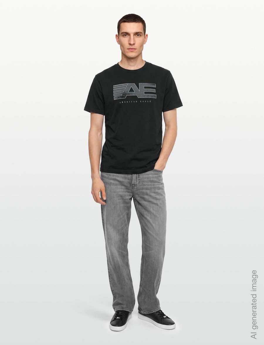 American Eagle - G SS 24/7 SET IN TEE- CVC + SERIOUSLY SOFT WASH - kurzärmelige t-shirts - black - 0