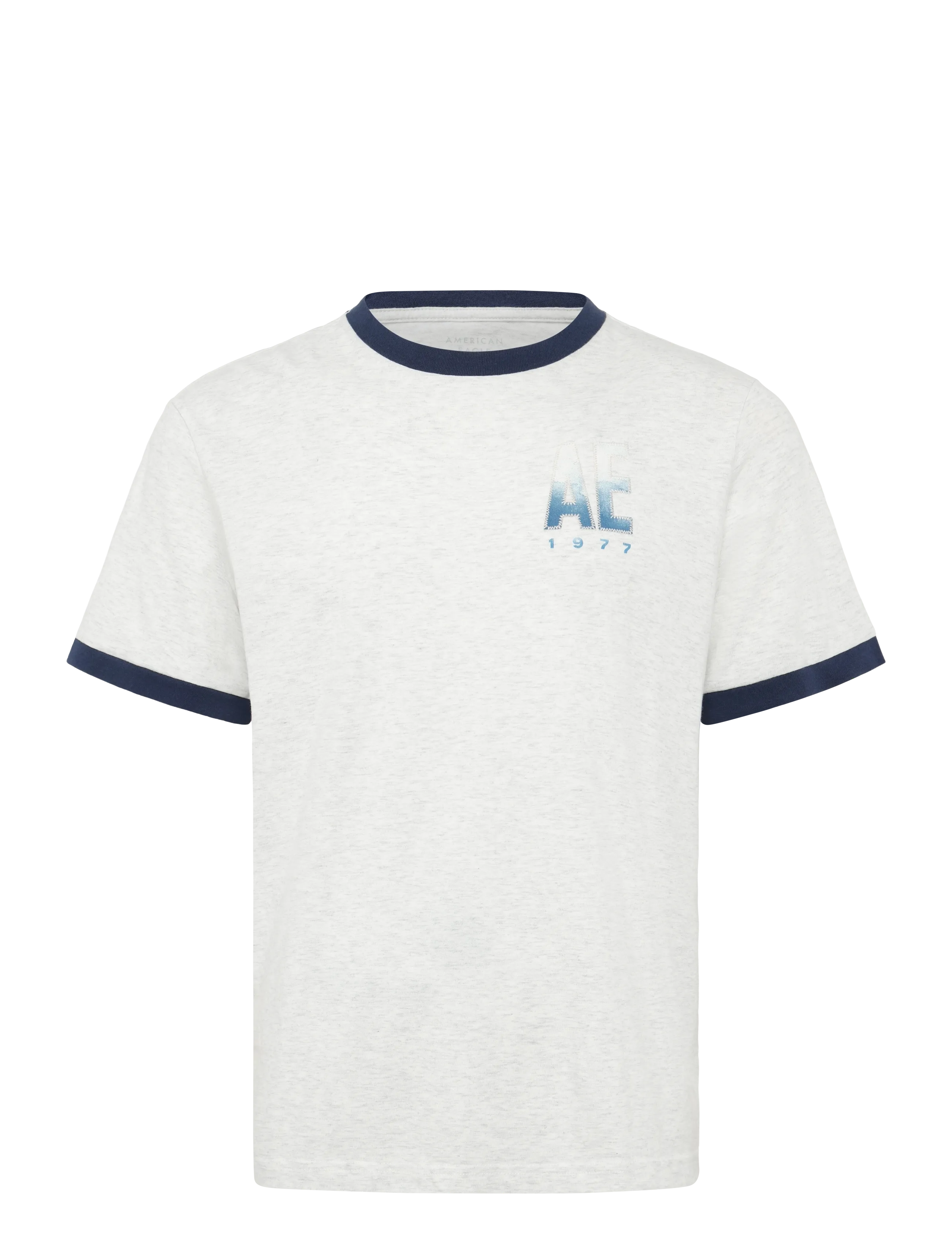 American Eagle G SS INTL ELEVATED SET IN RINGER TEE- HTHR + SERIOUSLY SOFT WASH - Kläder - HEATHER FROST / grey