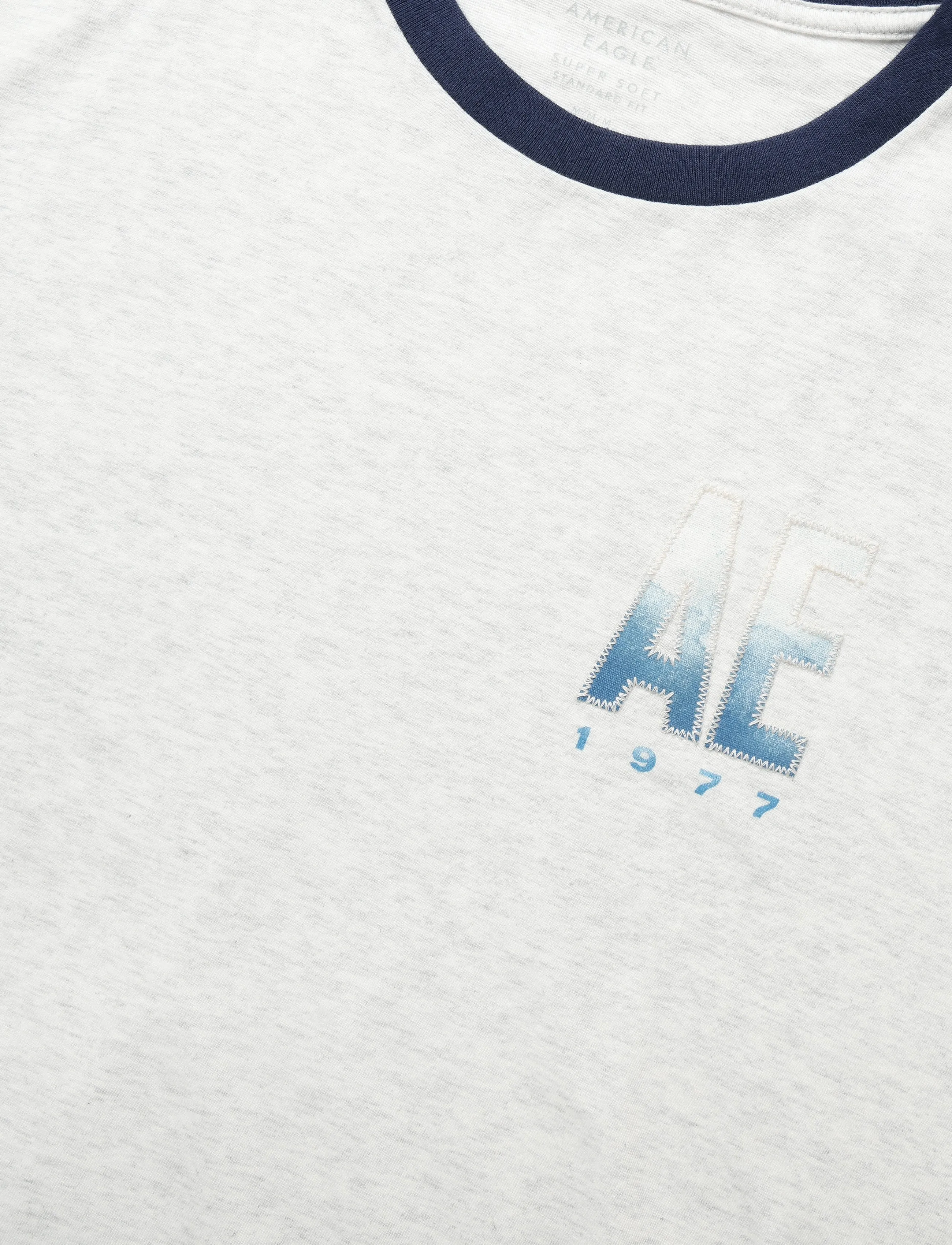 American Eagle - G SS INTL ELEVATED SET IN RINGER TEE- HTHR + SERIOUSLY SOFT WASH - kortärmade t-shirts - heather frost - 2