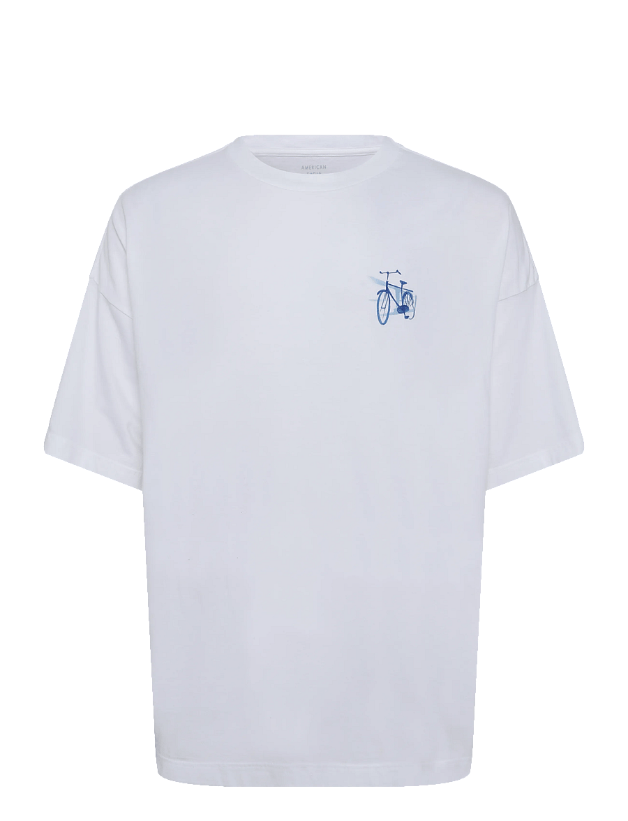 American Eagle - G - SS SET IN OVERSIZED BUTLER JSY - PC DYE + SSW - short-sleeved t-shirts - white - 0