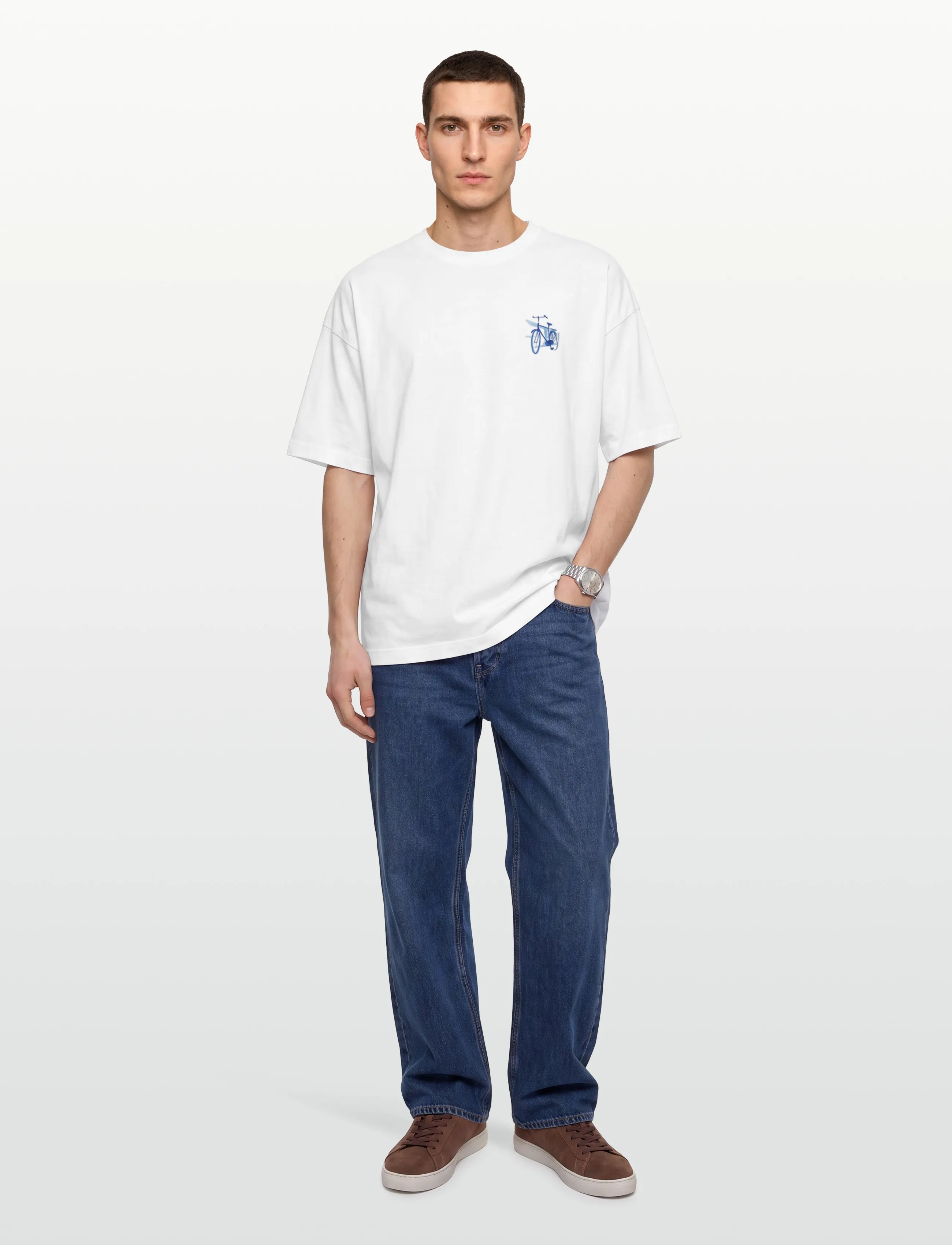 American Eagle G Ss Set In Oversized Butler Jsy Pc Dye + Ssw, XL, T-shirts, Weiß - Short-sleeved, Männerswear