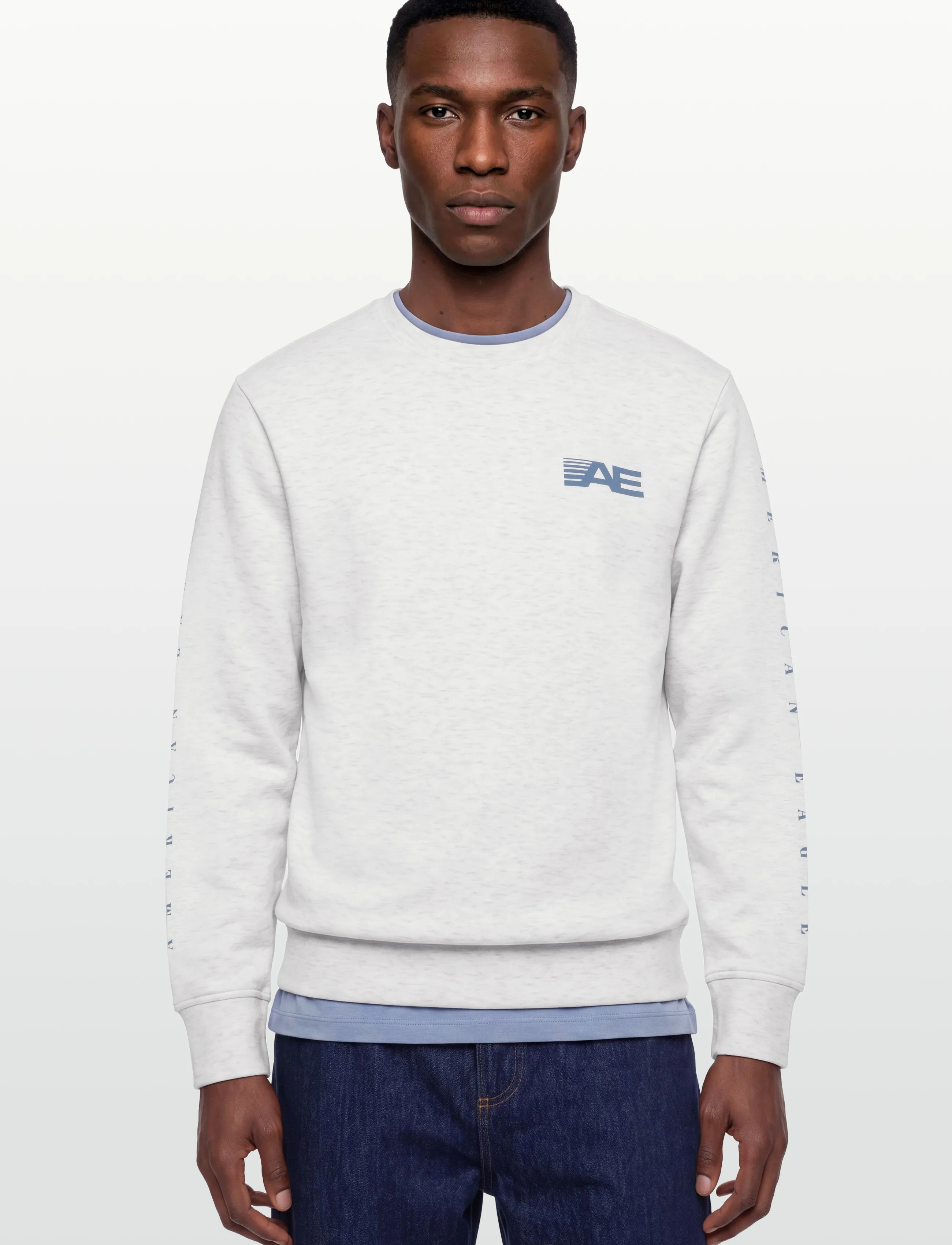 American Eagle - 2264 INTL HEATHER MANCHEGO CREW - sweatshirts - heather frost - 3