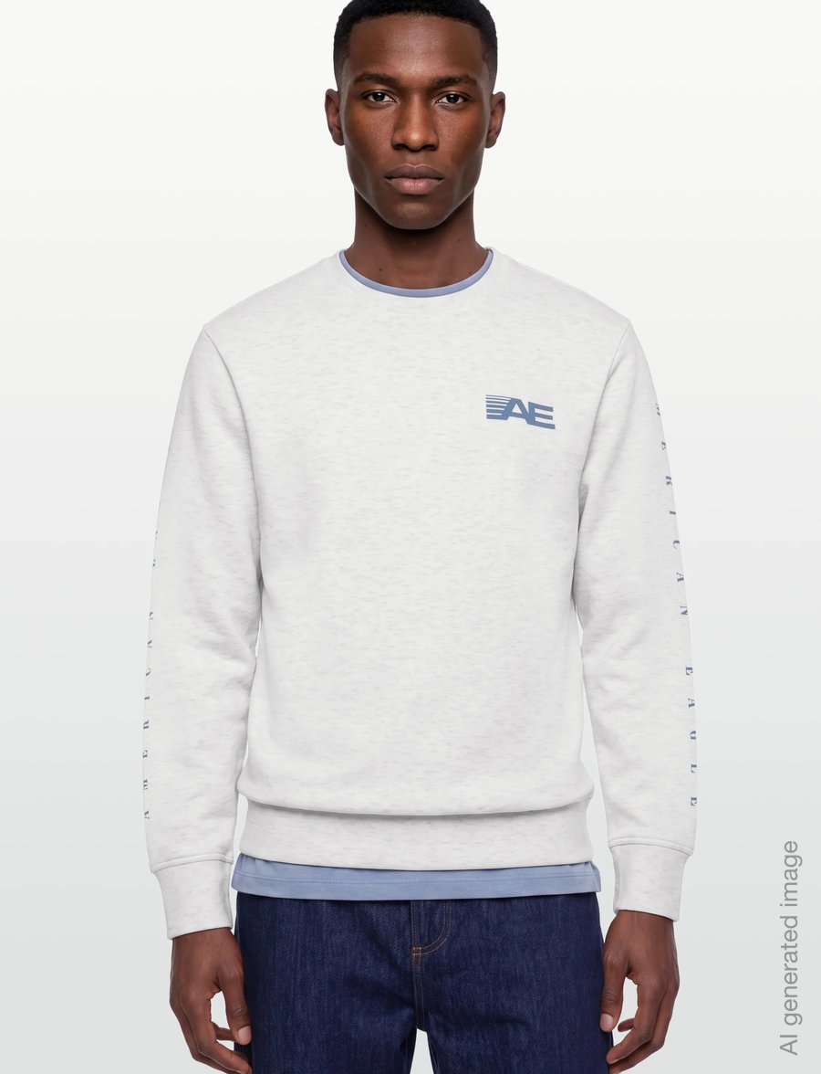 American Eagle - 2264 INTL HEATHER MANCHEGO CREW - sweatshirts - heather frost - 3