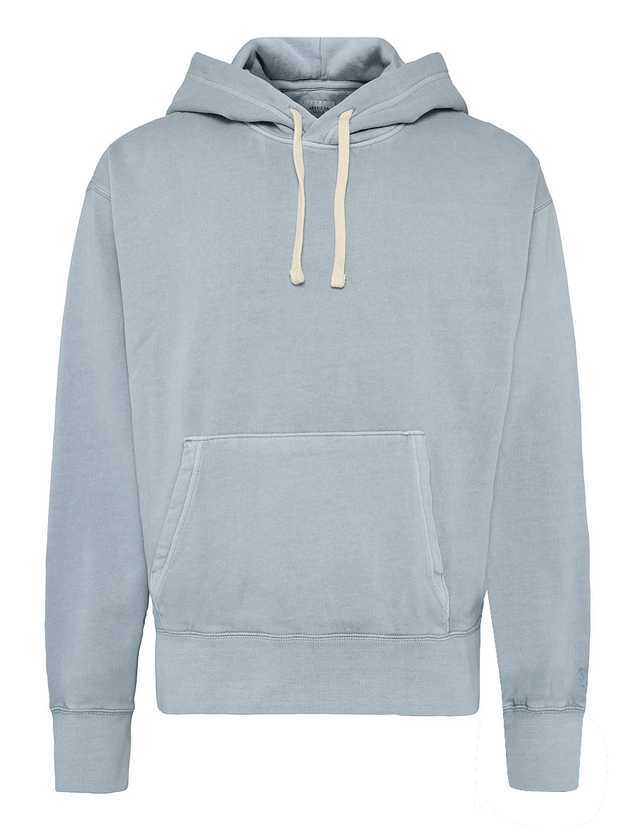 American Eagle - 2211 HERITAGE SOLID FREMONT WASH HOODIE - sporta džemperi - light blue - 1