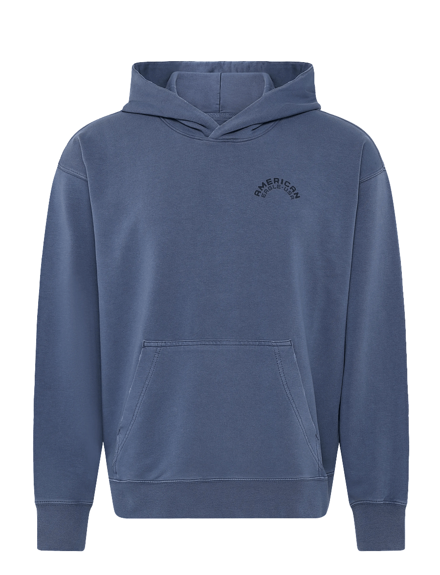 American Eagle - 2270 FRENCH TERRY GD GRAPHIC HOOD - hættetrøjer - tidal blue - 0