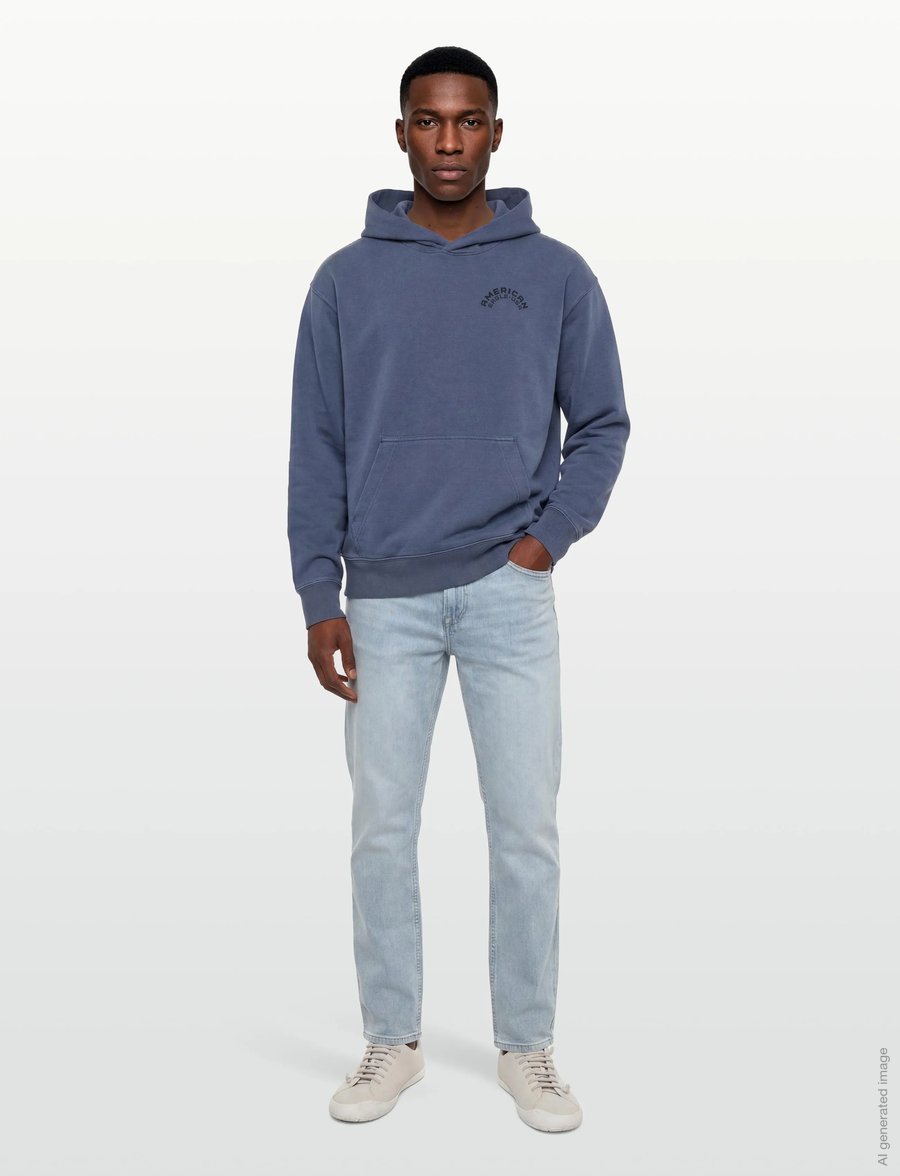 American Eagle - 2270 FRENCH TERRY GD GRAPHIC HOOD - kapuutsiga pusad - tidal blue - 0