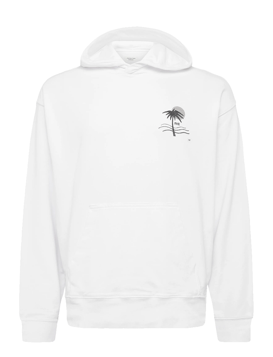 American Eagle - 2271 FRENCH TERRY PD GRAPHIC HOOD - kapuzenpullover - white - 1