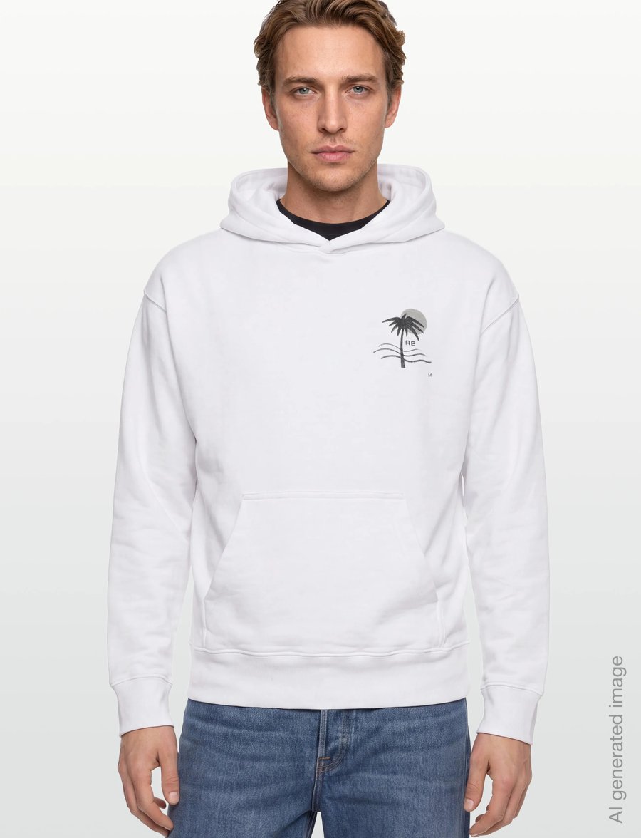 American Eagle - 2271 FRENCH TERRY PD GRAPHIC HOOD - kapuzenpullover - white - 3