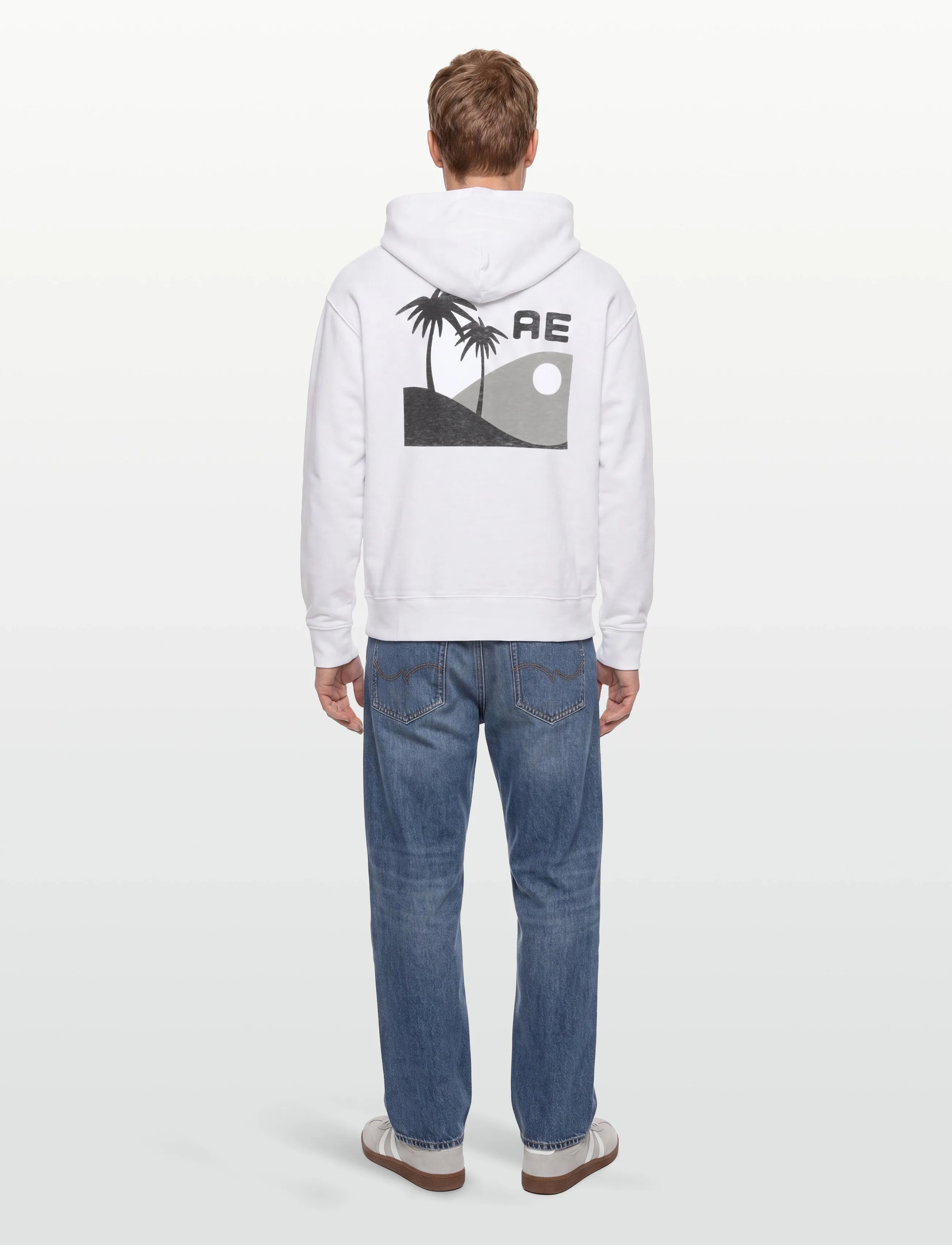 American Eagle - 2271 FRENCH TERRY PD GRAPHIC HOOD - hættetrøjer - white - 4