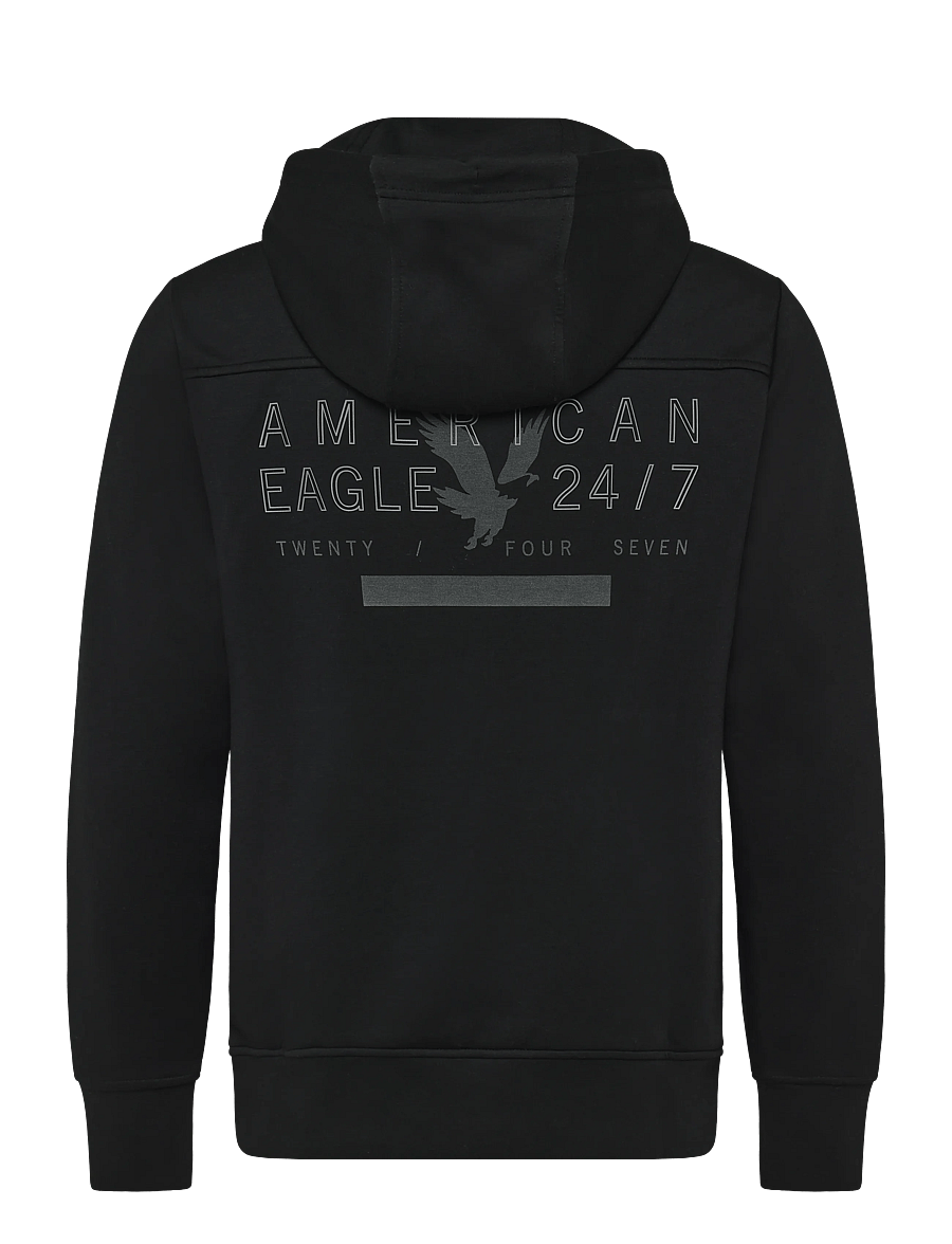 American Eagle - 2202 MANCHEGO ACTIVE POPOVER HOODIE - kapuzenpullover - black - 1