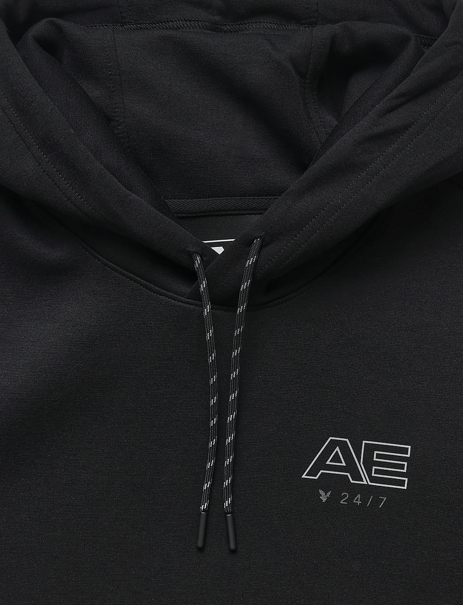American Eagle - 2202 MANCHEGO ACTIVE POPOVER HOODIE - kapuzenpullover - black - 2