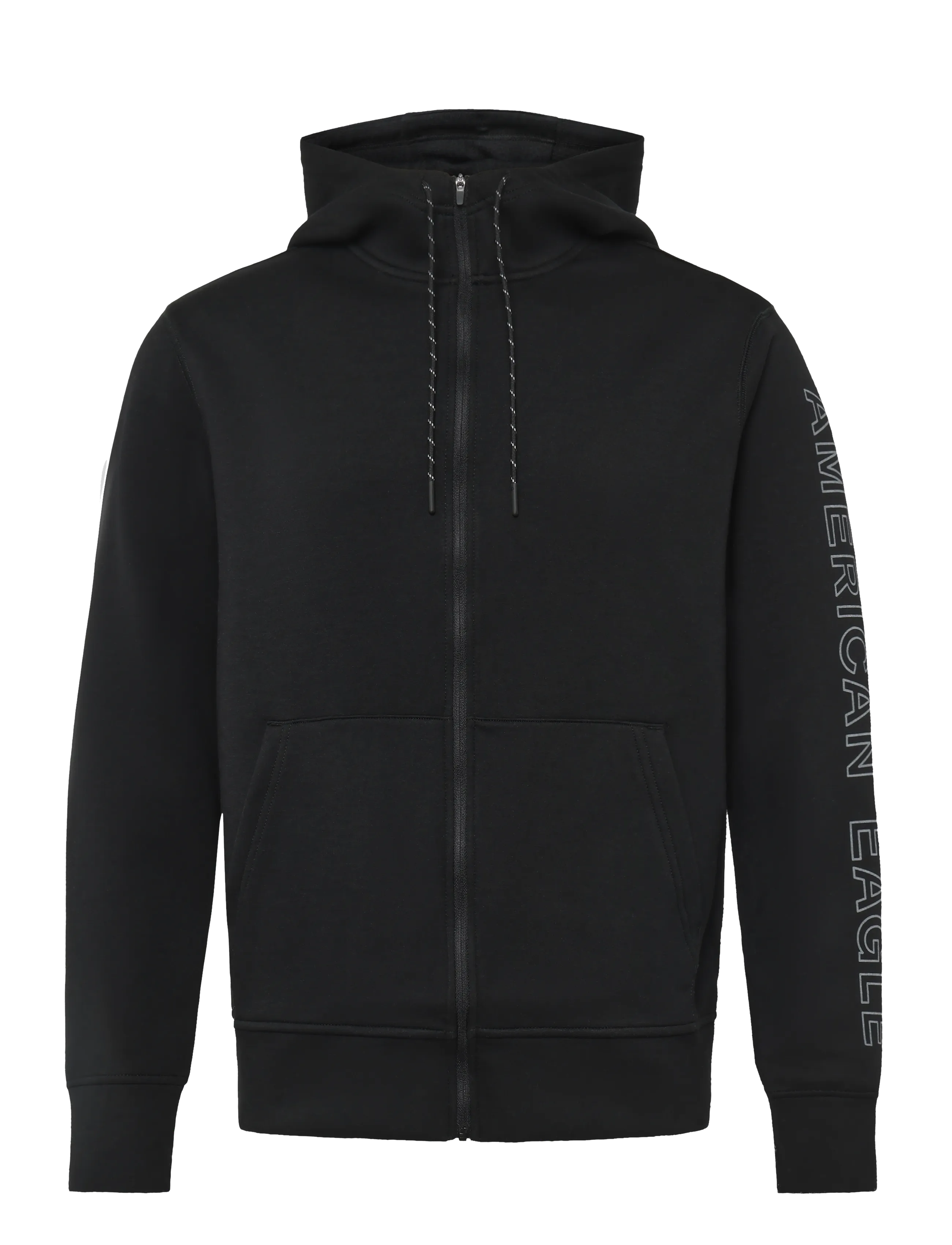 American Eagle 2096 SOLID ACTIVE MANCHEGO FULL ZIP - Kapuzenpullover - BLACK / black
