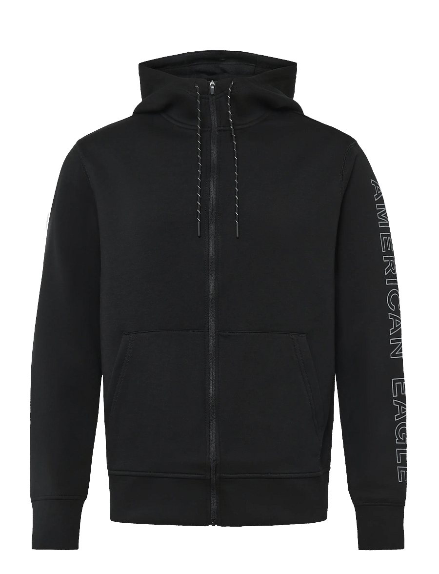 American Eagle - 2096 SOLID ACTIVE MANCHEGO FULL ZIP - hoodies - black - 0