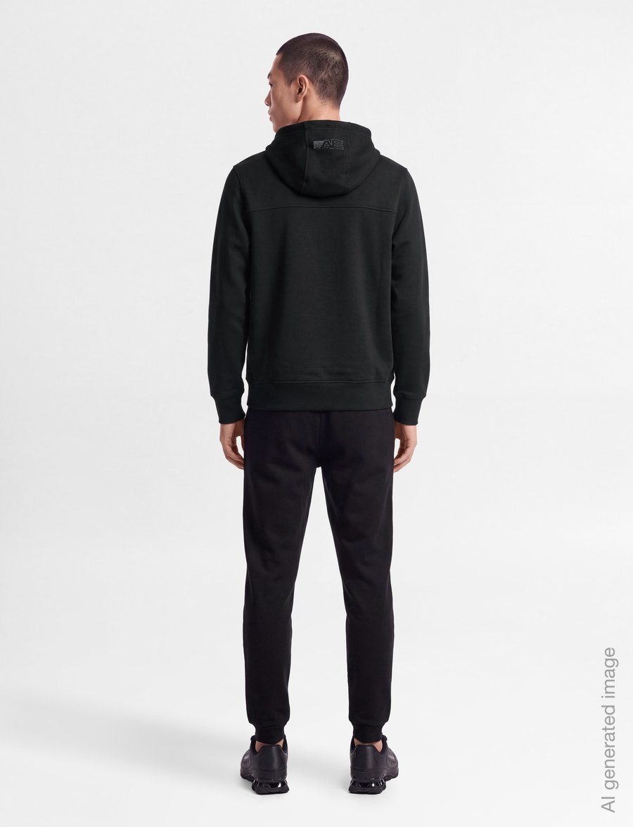 American Eagle - 2096 SOLID ACTIVE MANCHEGO FULL ZIP - kapuzenpullover - black - 4