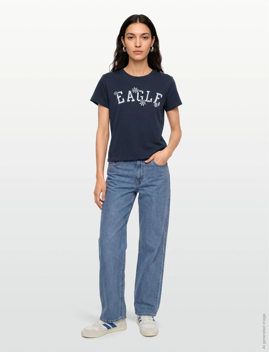 American Eagle - 9285 MFO TOMBOY TEE - t-shirts - blue - 0