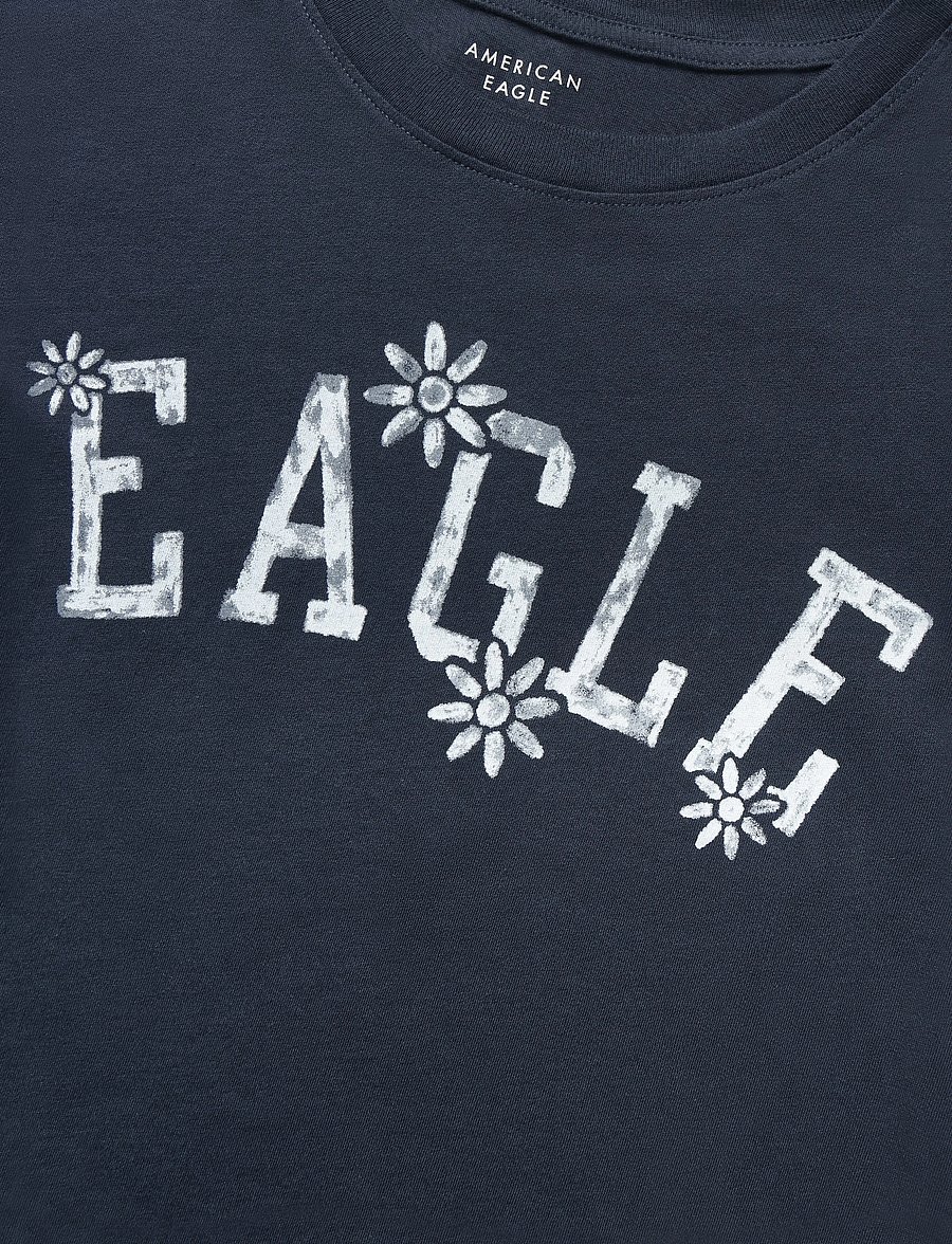 American Eagle - 9285 MFO TOMBOY TEE - t-särgid - blue - 2