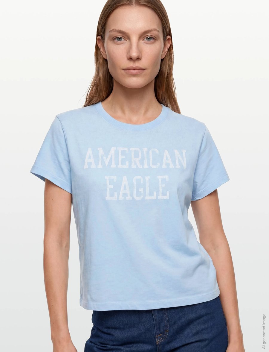 American Eagle - 9285 MFO TOMBOY TEE - t-shirts - light blue - 3