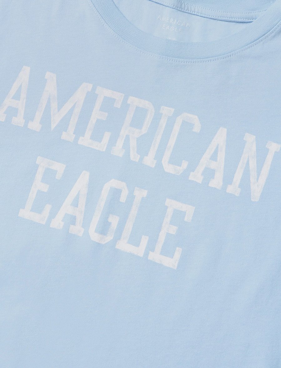 American Eagle - 9285 MFO TOMBOY TEE - t-särgid - light blue - 2