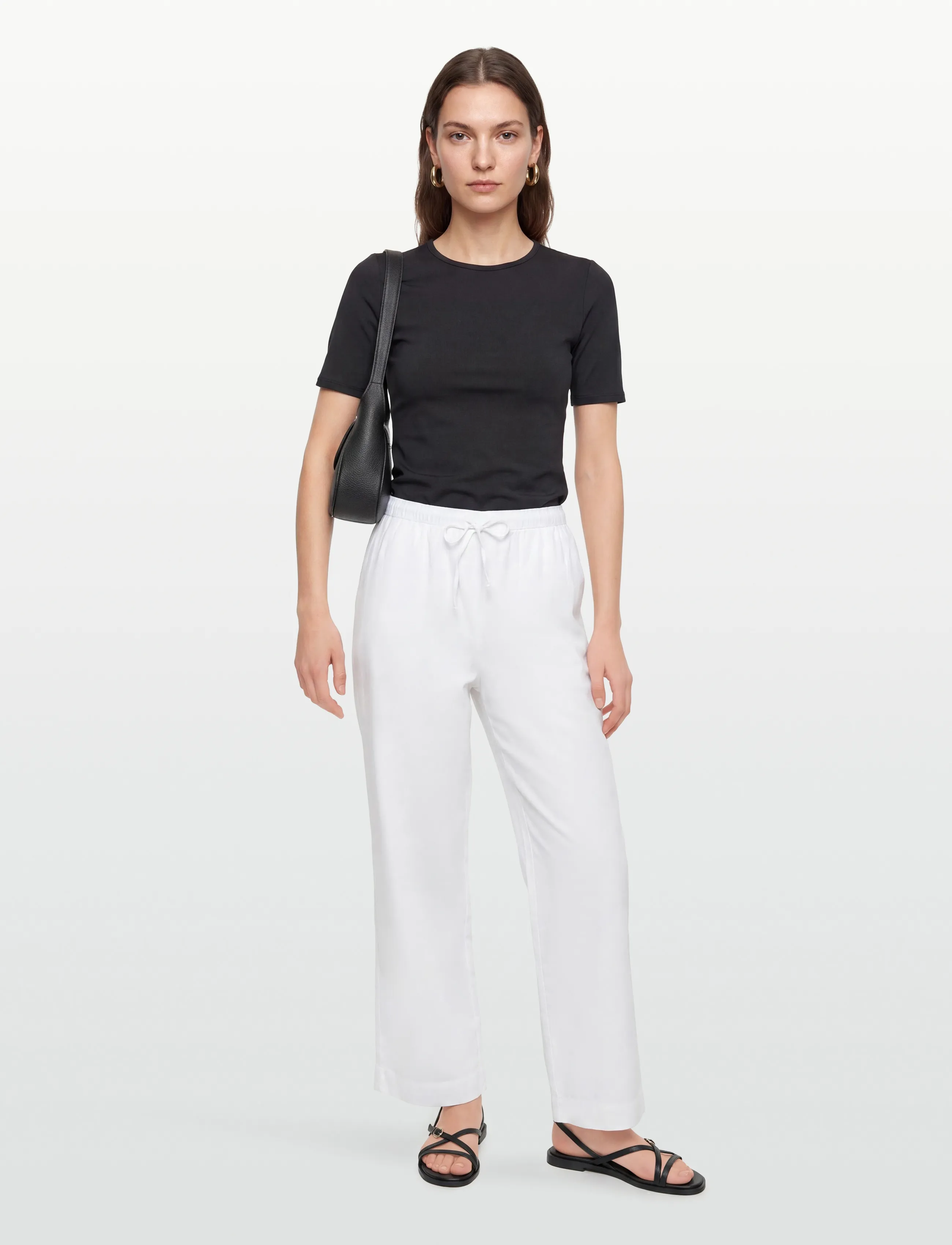 American Eagle Intl Mb Pull On Pant, Kvinder, Pull On Vide Ben Cropped Bukser, Hvid, Str: M