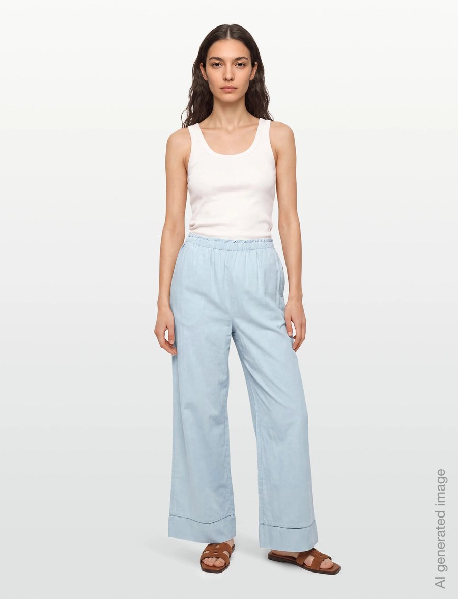 American Eagle - 5408 SOFT PANT MATCHBACK - hosen mit weitem bein - light blue - 0