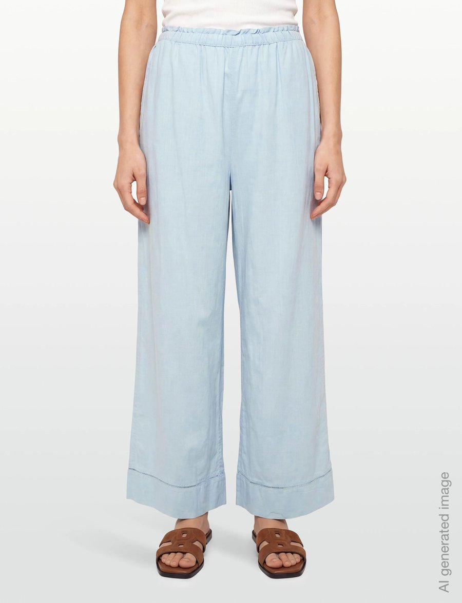 American Eagle - 5408 SOFT PANT MATCHBACK - hosen mit weitem bein - light blue - 3