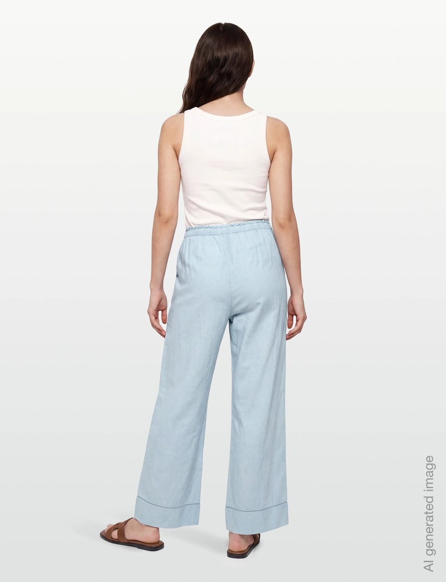 American Eagle - 5408 SOFT PANT MATCHBACK - hosen mit weitem bein - light blue - 4