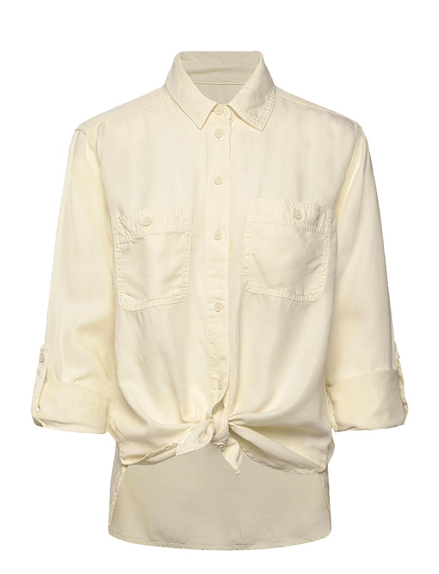 American Eagle - 3696 CORE NEW TENCEL SHIRT - langærmede skjorter - cream - 0