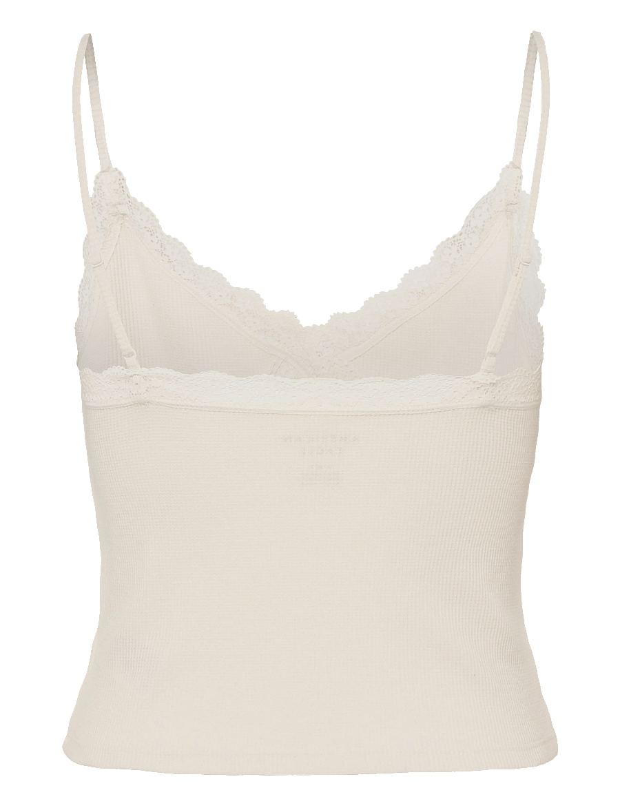 American Eagle - 5722 WAFFLE LACE CAMI - linnen - cream - 1