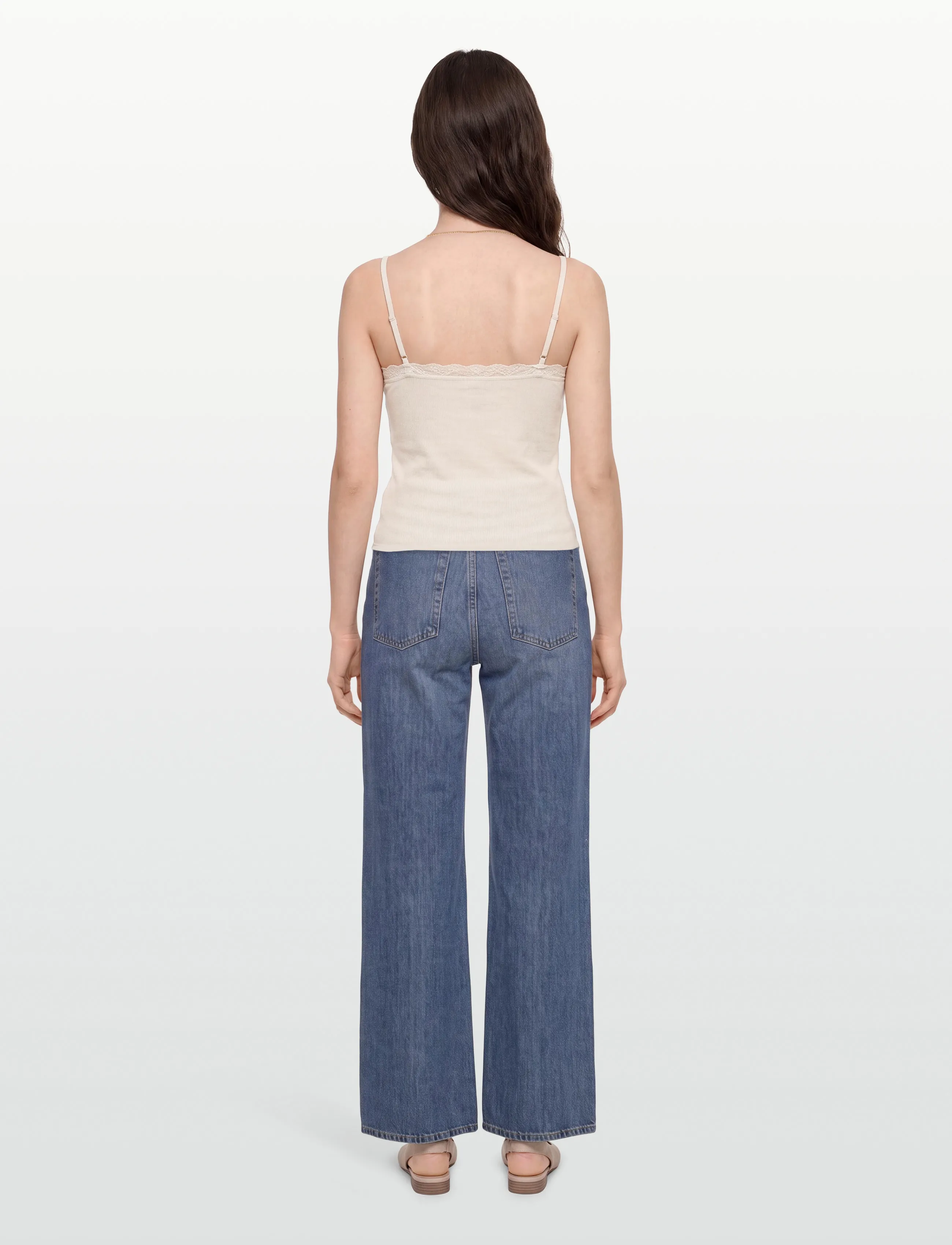 American Eagle - 5722 WAFFLE LACE CAMI - varrukateta topid - cream - 4